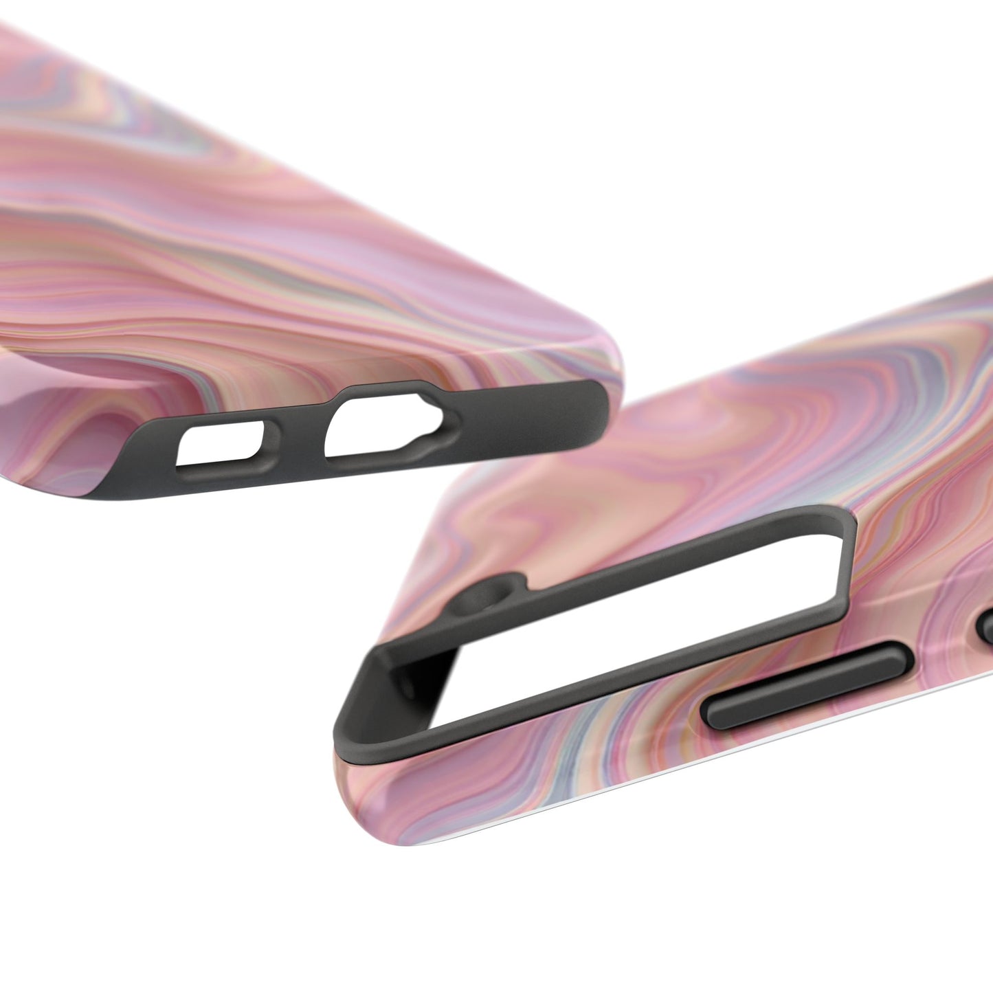 Stylish Tough Phone Cases - Abstract Pink Marble Design