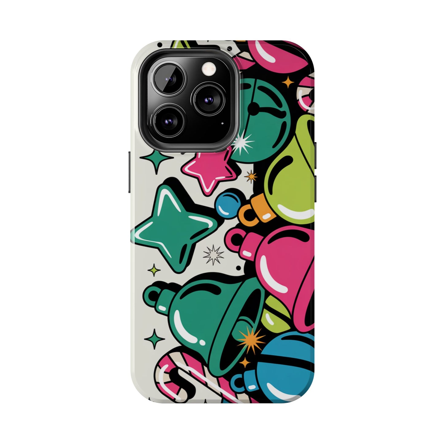 Retro 90's Colorful Bell Pattern Tough Phone Case for iPhones