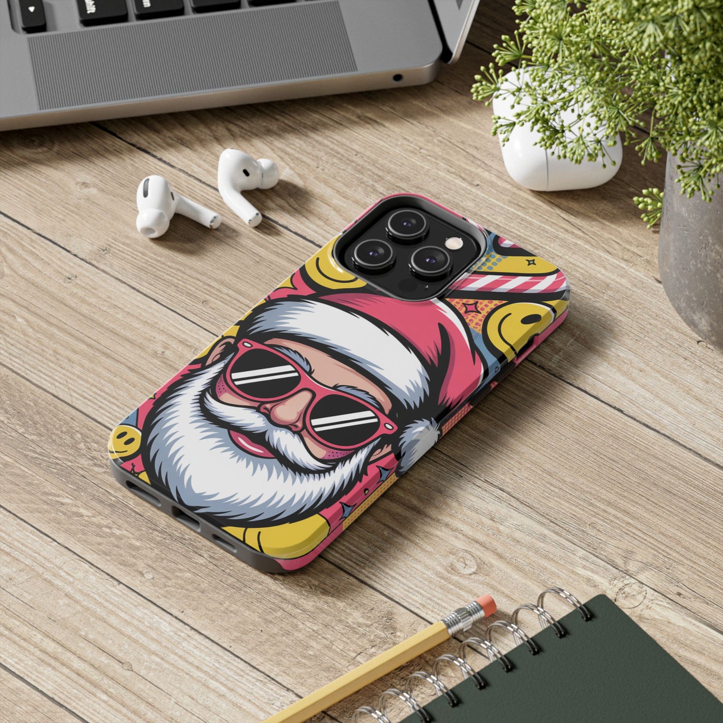 Pop Art Santa Sunglasses Tough Phone Case for Holiday Vibes
