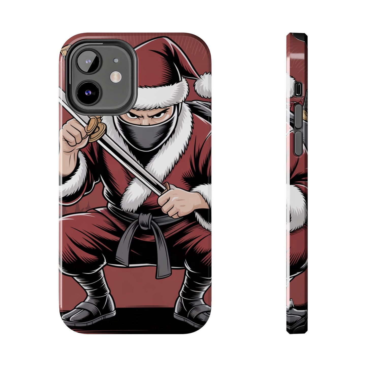 Ninja Santa Tough Phone Case | Durable Holiday Phone Cover for iPhone