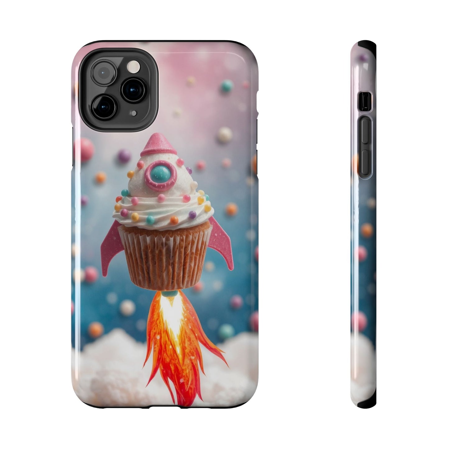 Whimsical Rocket Cupcake Phone Case - Fun Protective Case for Kids and Teens
