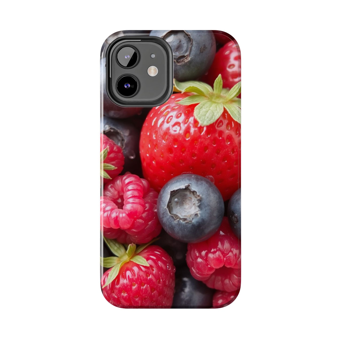 Fruit-Themed Tough Phone Case - Berry Burst Design