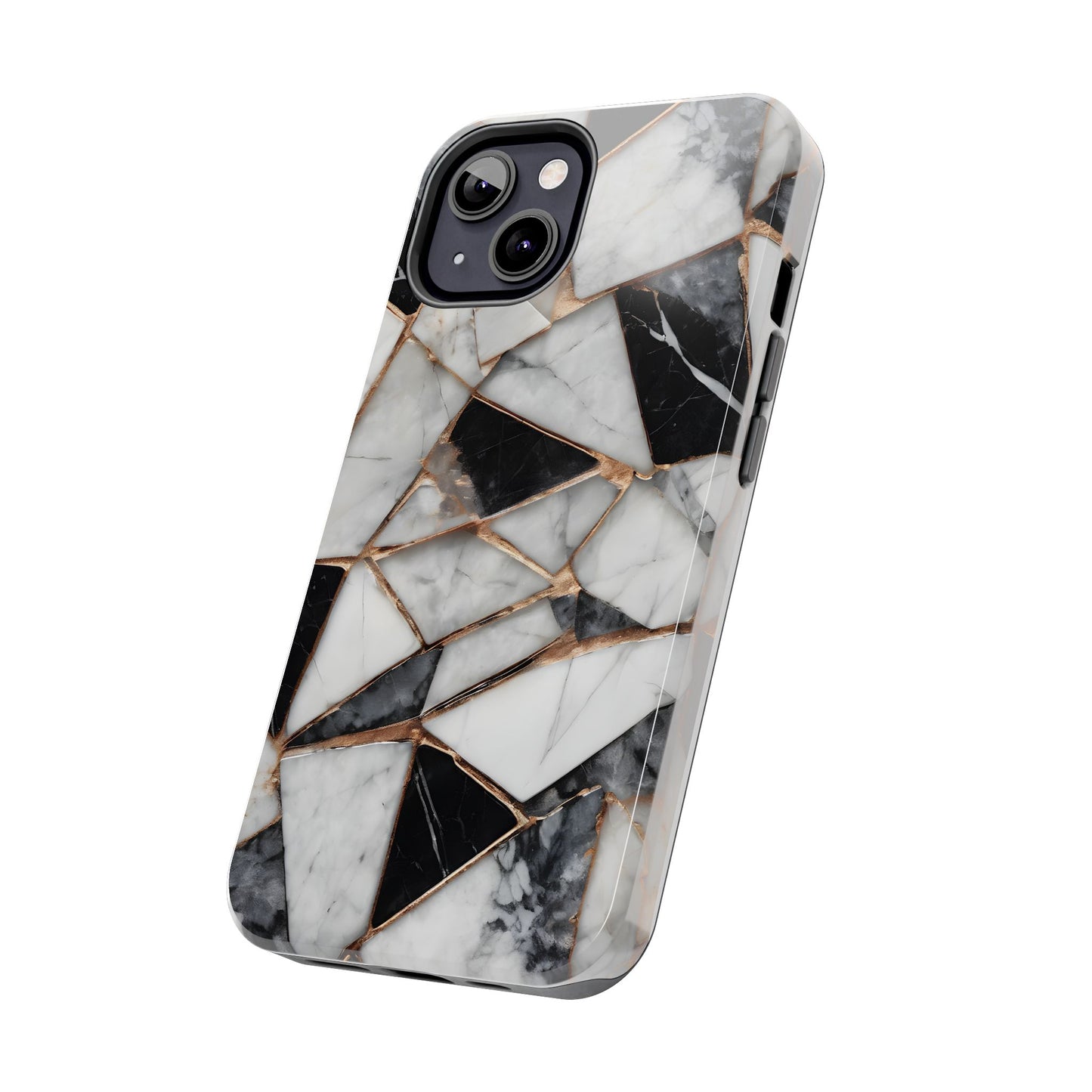 Elegant Marble Tough Phone Case - Stylish Protection for iPhone