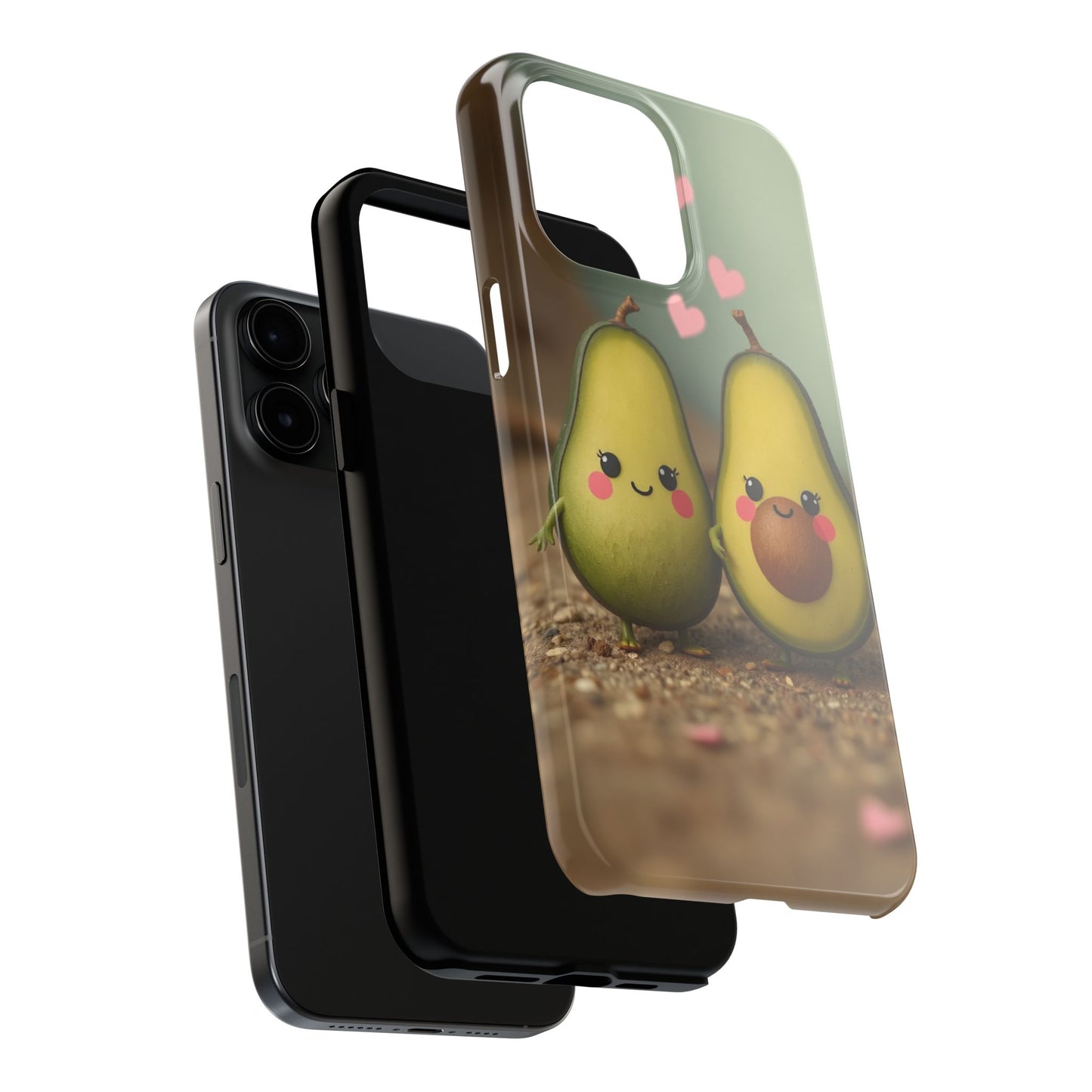 Cute Avocado Phone Case, Funny Tough Case, Quirky Phone Accessory, Gifts for Foodies, Valentine's Day Present
