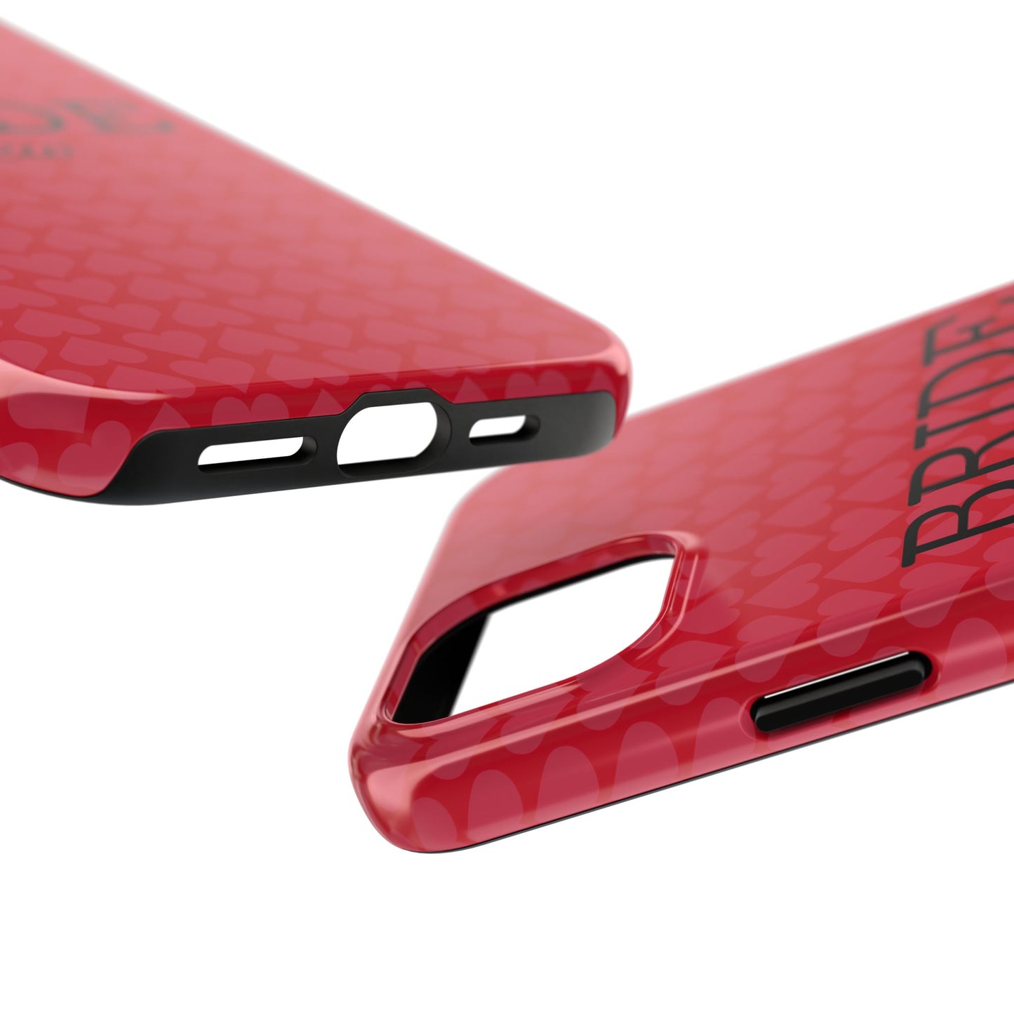 Bride Crew Tough Phone Case – Stylish Red Heart Design for Wedding Parties - for iPhone