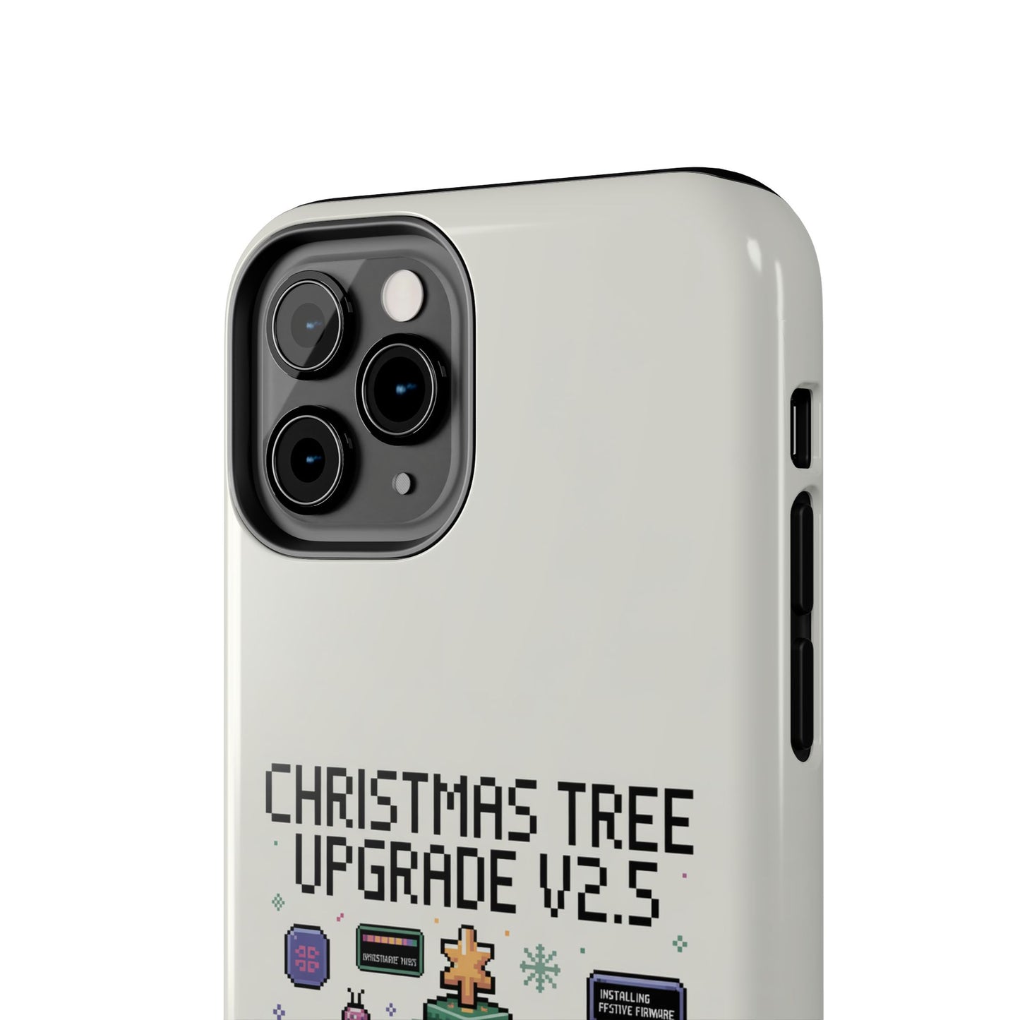 Christmas Tree Upgrade Tough iPhone Case - Pixel Art Design