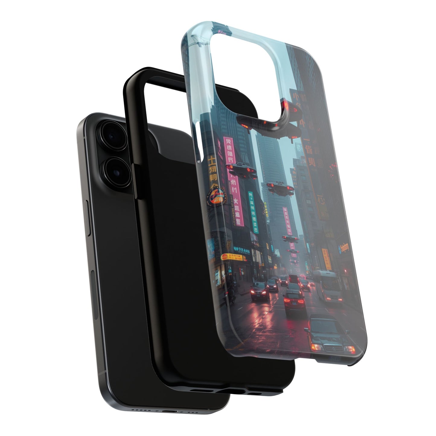 Futuristic City Tough Phone Case - Sci-Fi Design for Urban Explorers