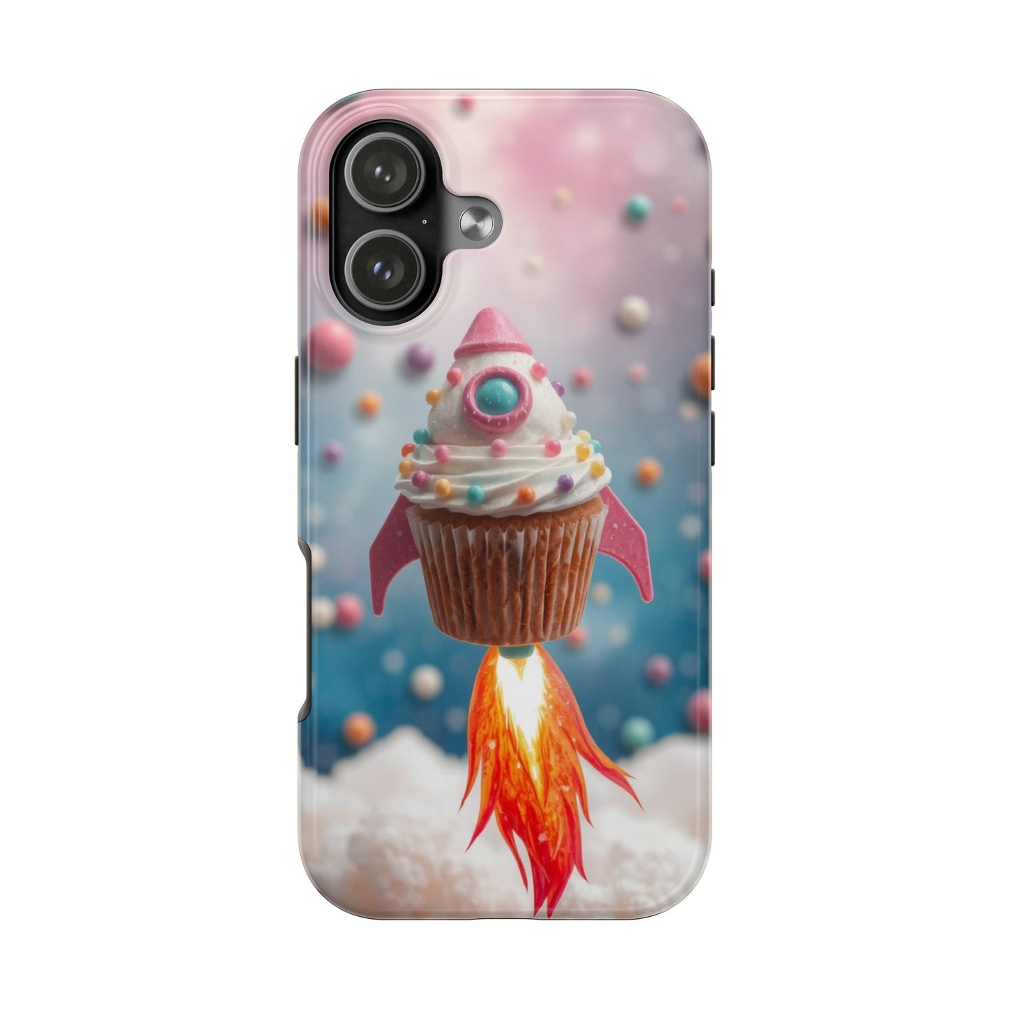 Whimsical Rocket Cupcake Phone Case - Fun Protective Case for Kids and Teens