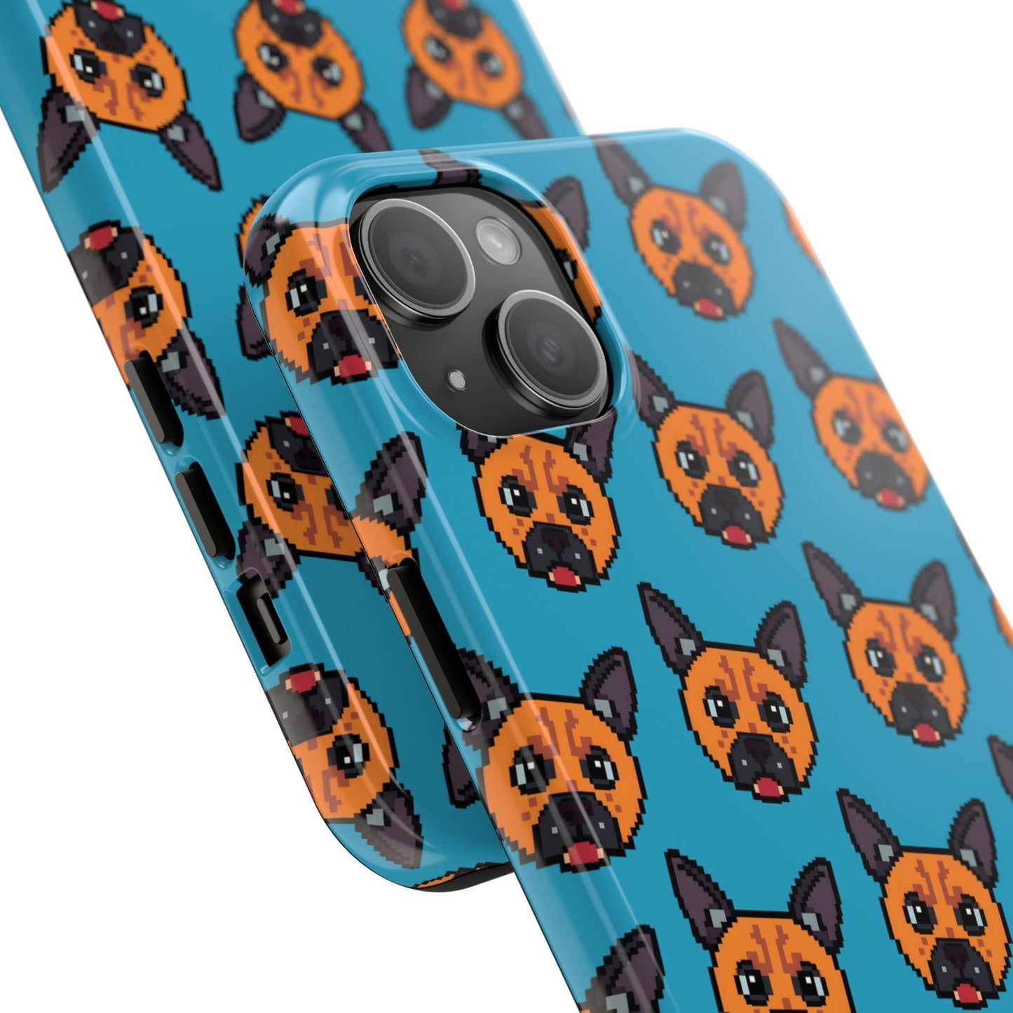 Cute Orange Dog Pixel Art Pattern Tough Phone Case - Fun & Durable Protection - for iPhone