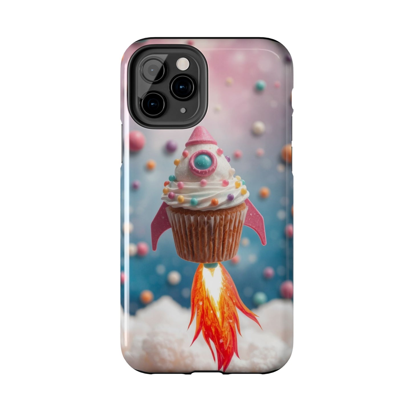Whimsical Rocket Cupcake Phone Case - Fun Protective Case for Kids and Teens