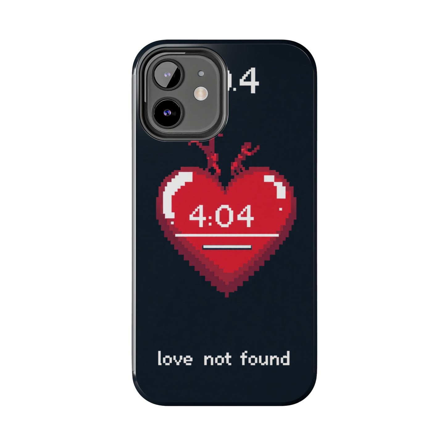 Vintage Pixel Heart Tough Phone Case - "404 Love Not Found" Design