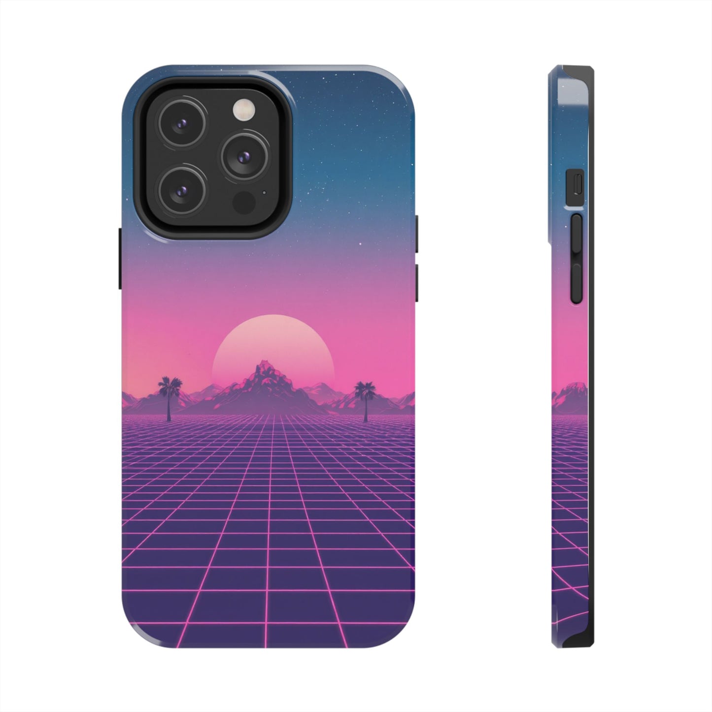 Retro Aesthetic Tough Phone Case - Vibrant Sunset Design