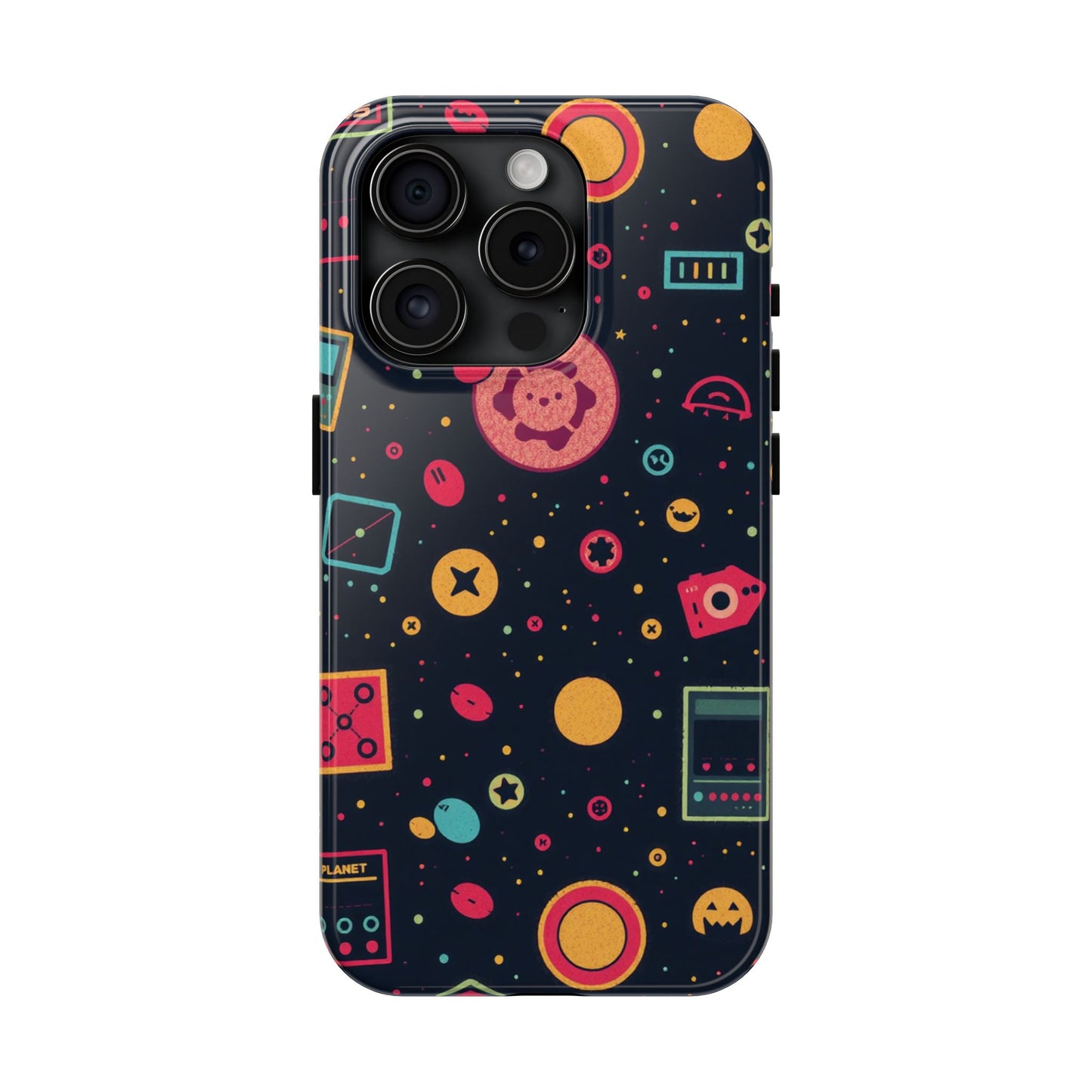 Colorful Space-Themed Tough Phone Case - Fun & Durable Protection for All Ages - for iPhone