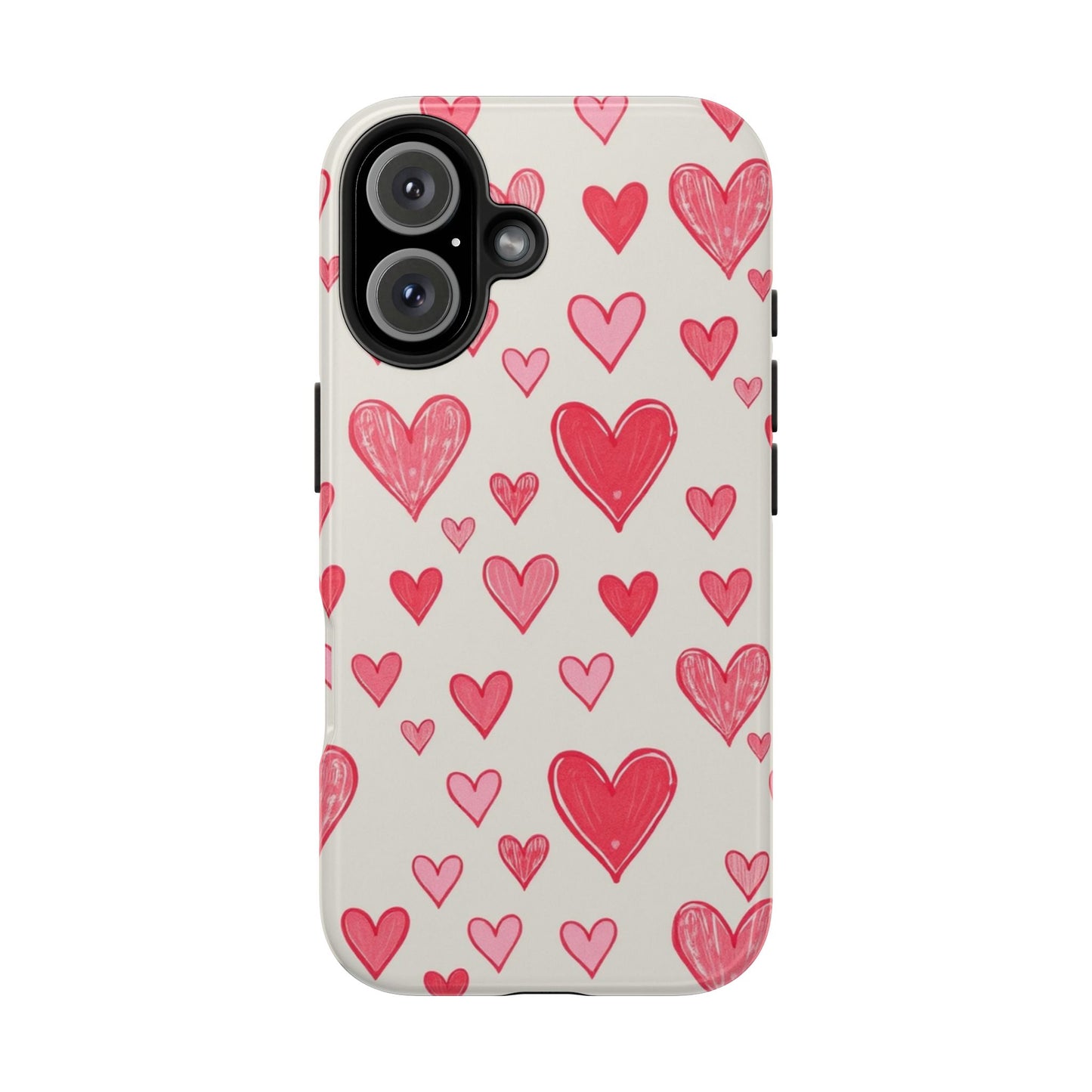Heart Pattern Tough Phone Case - Cute and Stylish Protection
