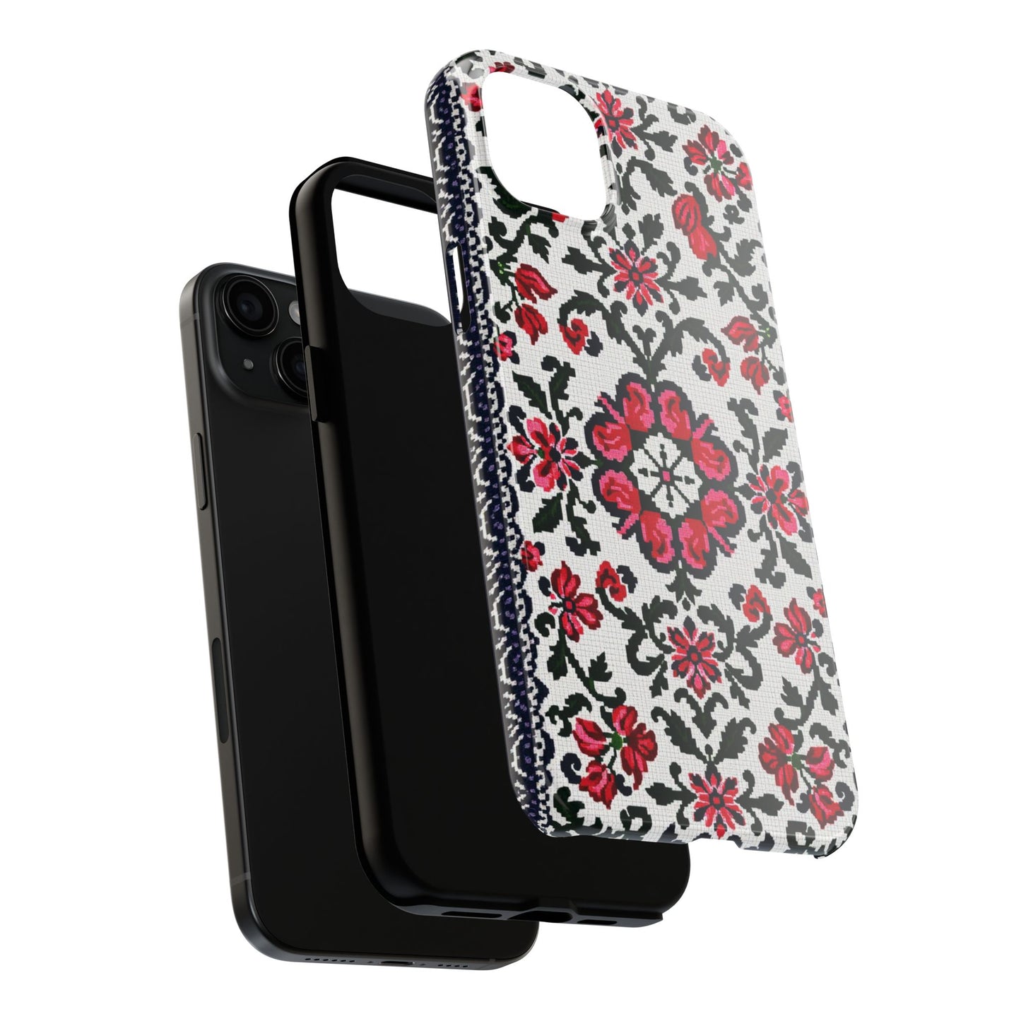 Traditional Knit Floral Design | Tough Phone Case - Durable Protection for iPhone