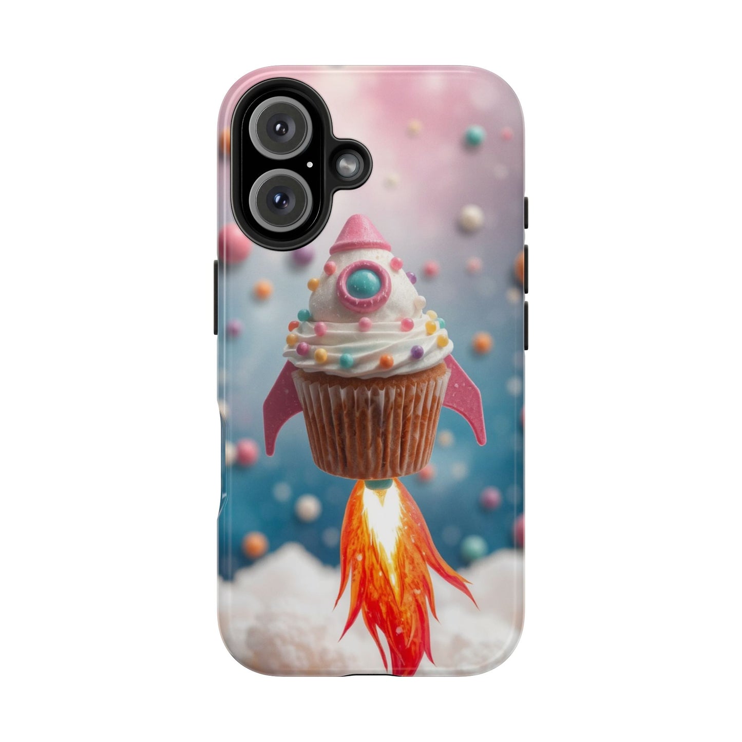Whimsical Rocket Cupcake Phone Case - Fun Protective Case for Kids and Teens
