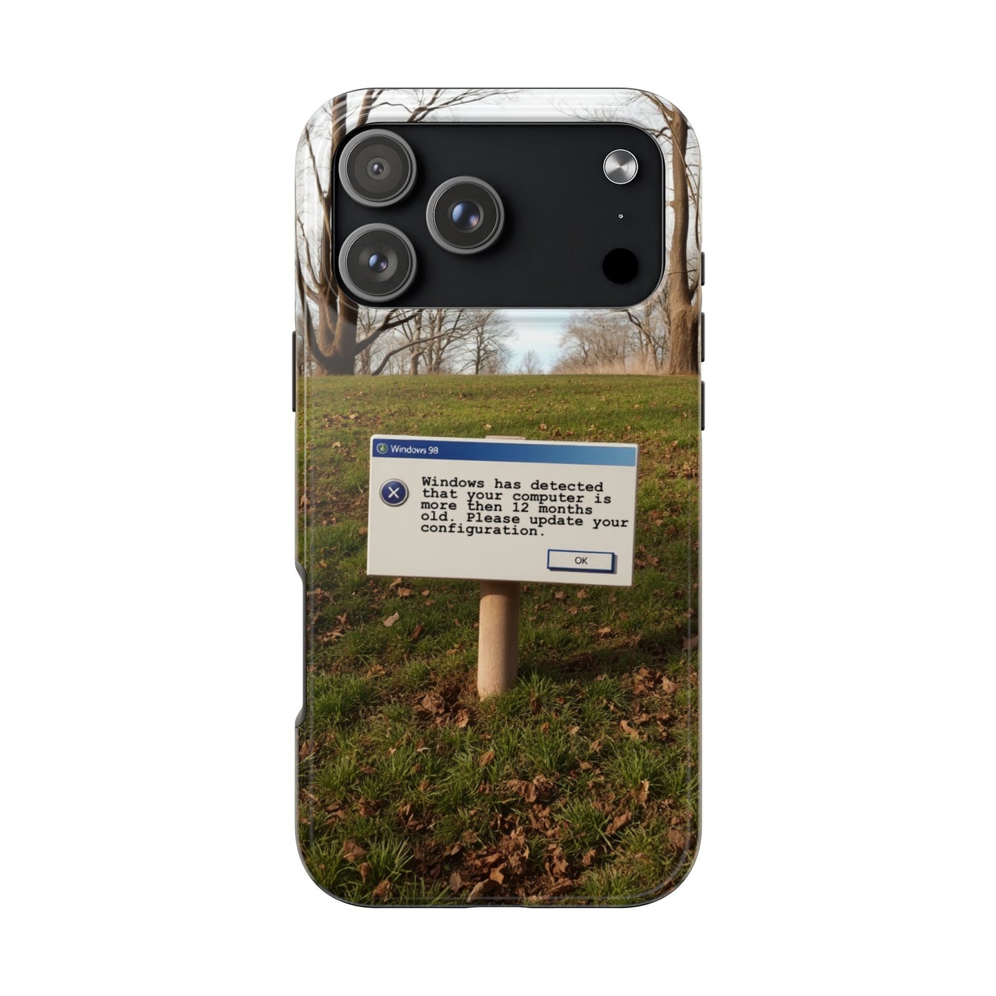 Durable Phone Case with Windows 98 Error Message Design - Perfect Gift for Tech Lovers
