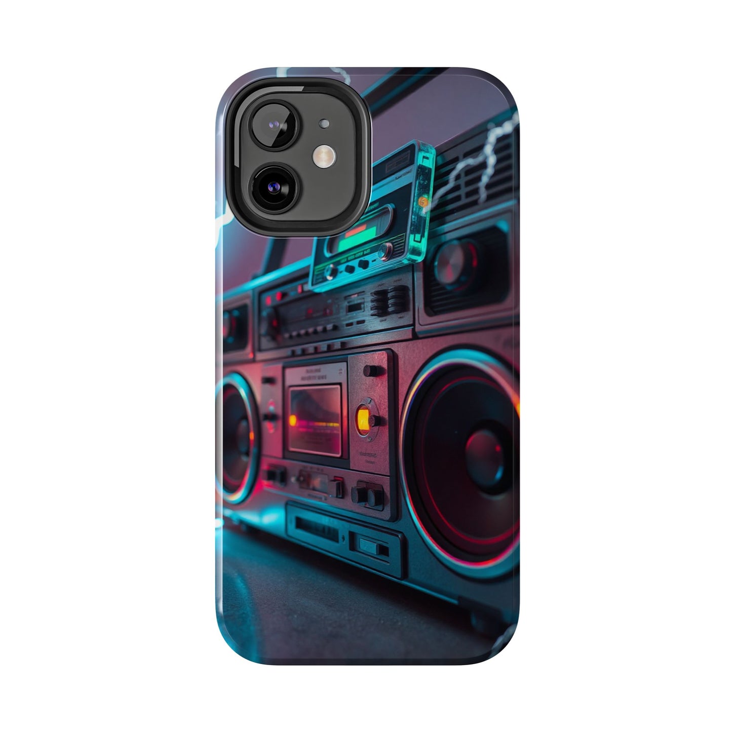Retro Boombox Tough Phone Case – Vibrant Protection for Music Lovers