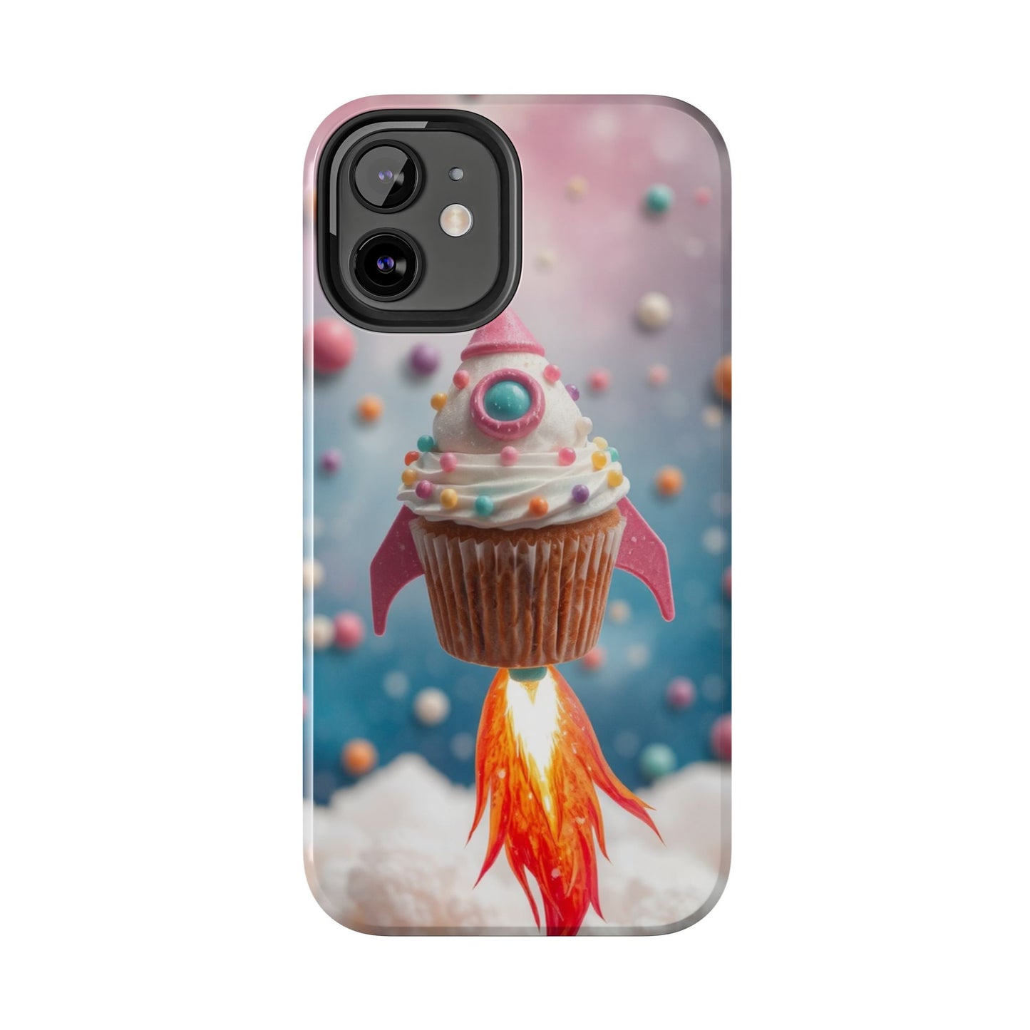 Whimsical Rocket Cupcake Phone Case - Fun Protective Case for Kids and Teens