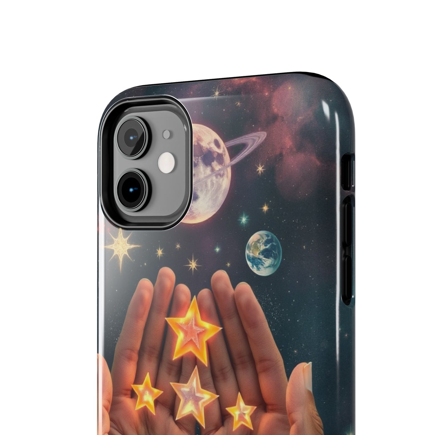 Galaxy Hands Tough Phone Case - Celestial Design for Star Lovers