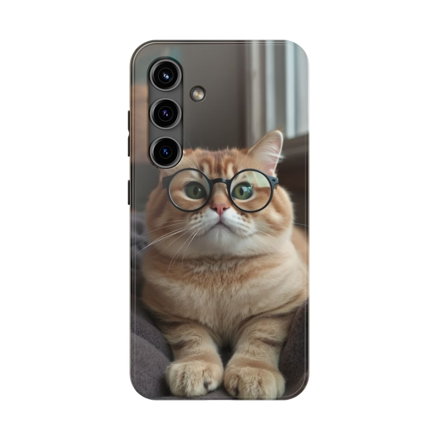 Cute Cat Glasses Tough Phone Case - Fun & Stylish Protection for Cat Lovers