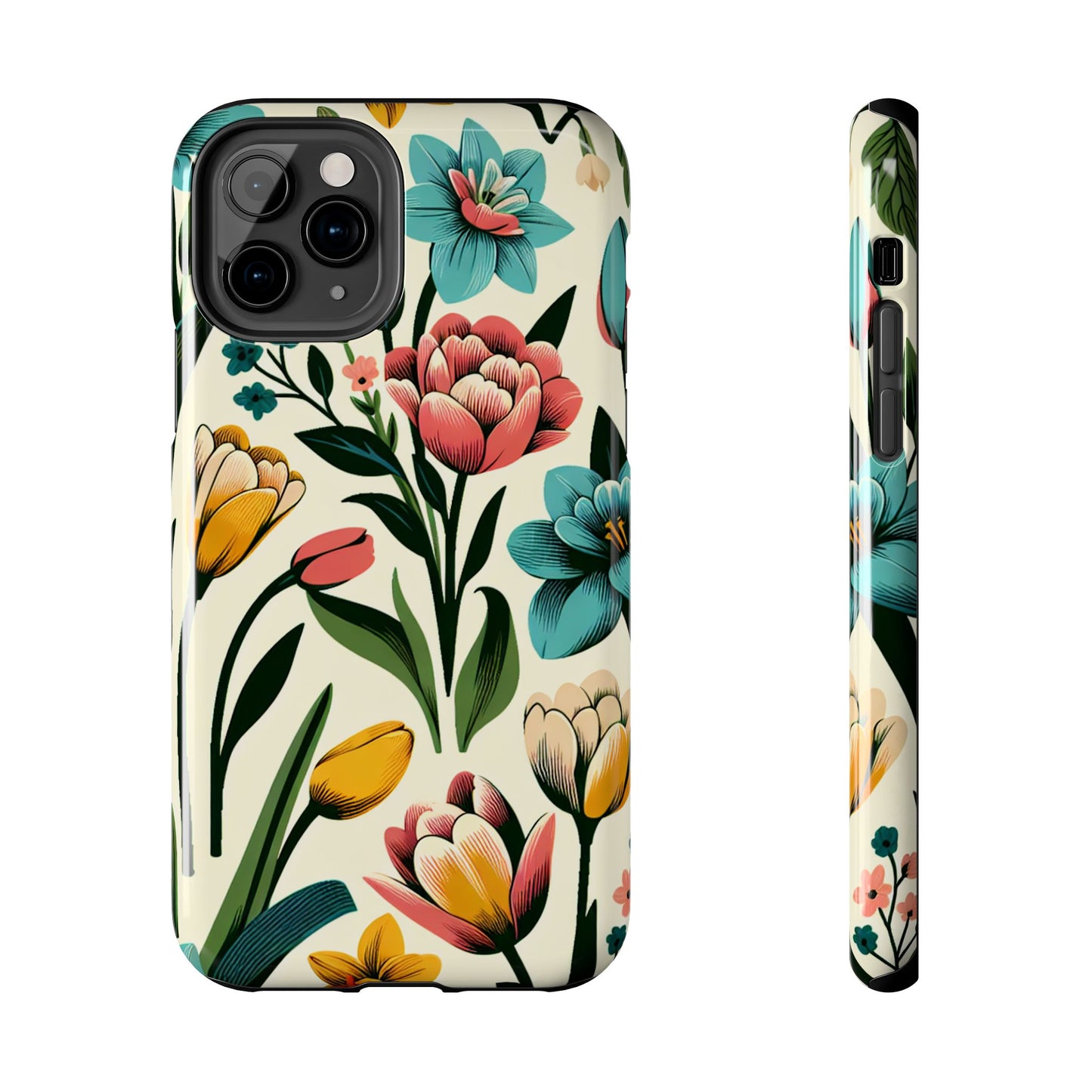 Floral Tough Phone Case - Vibrant Flower Design for Stylish Protection - for iPhone