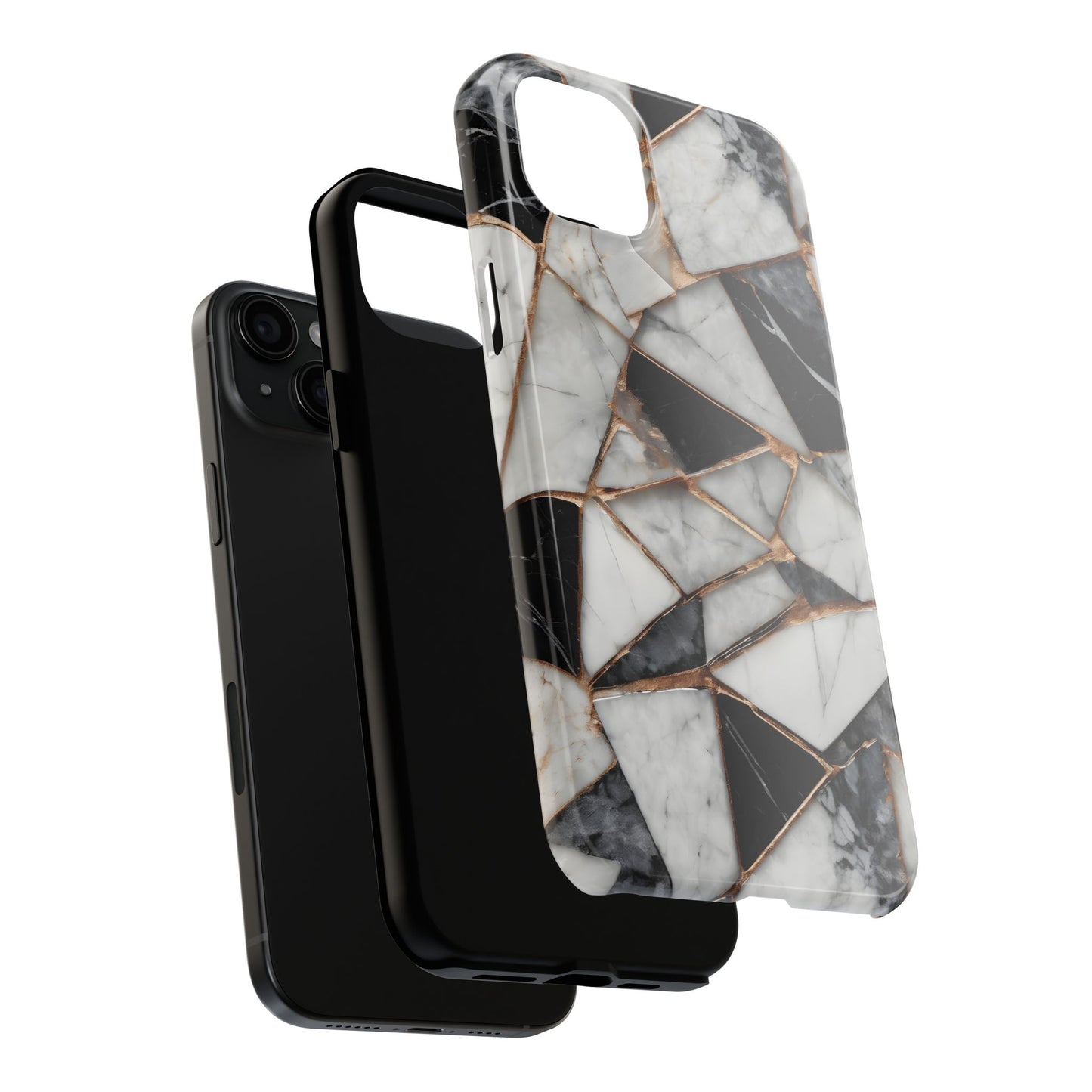 Elegant Marble Tough Phone Case - Stylish Protection for iPhone