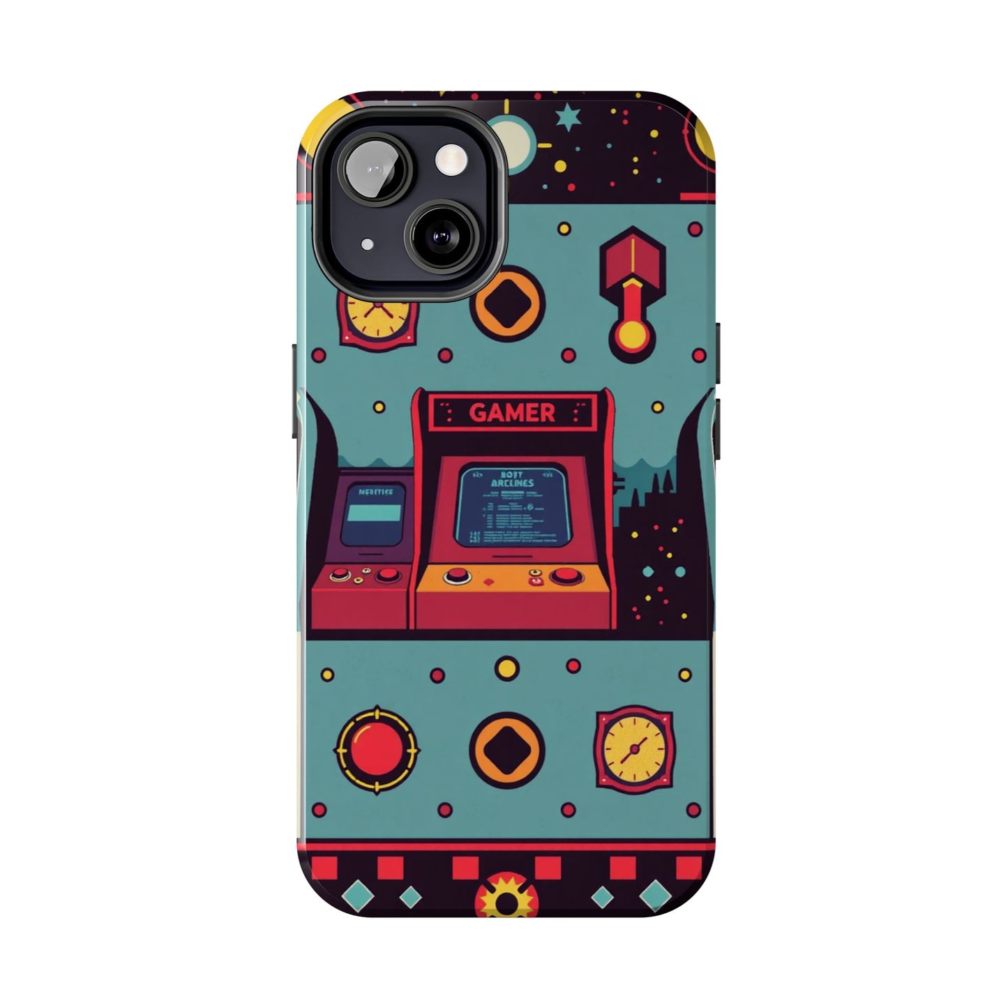 Retro Gamer Tough Phone Case - Vibrant Arcade Design for Gaming Enthusiasts - for iPhone