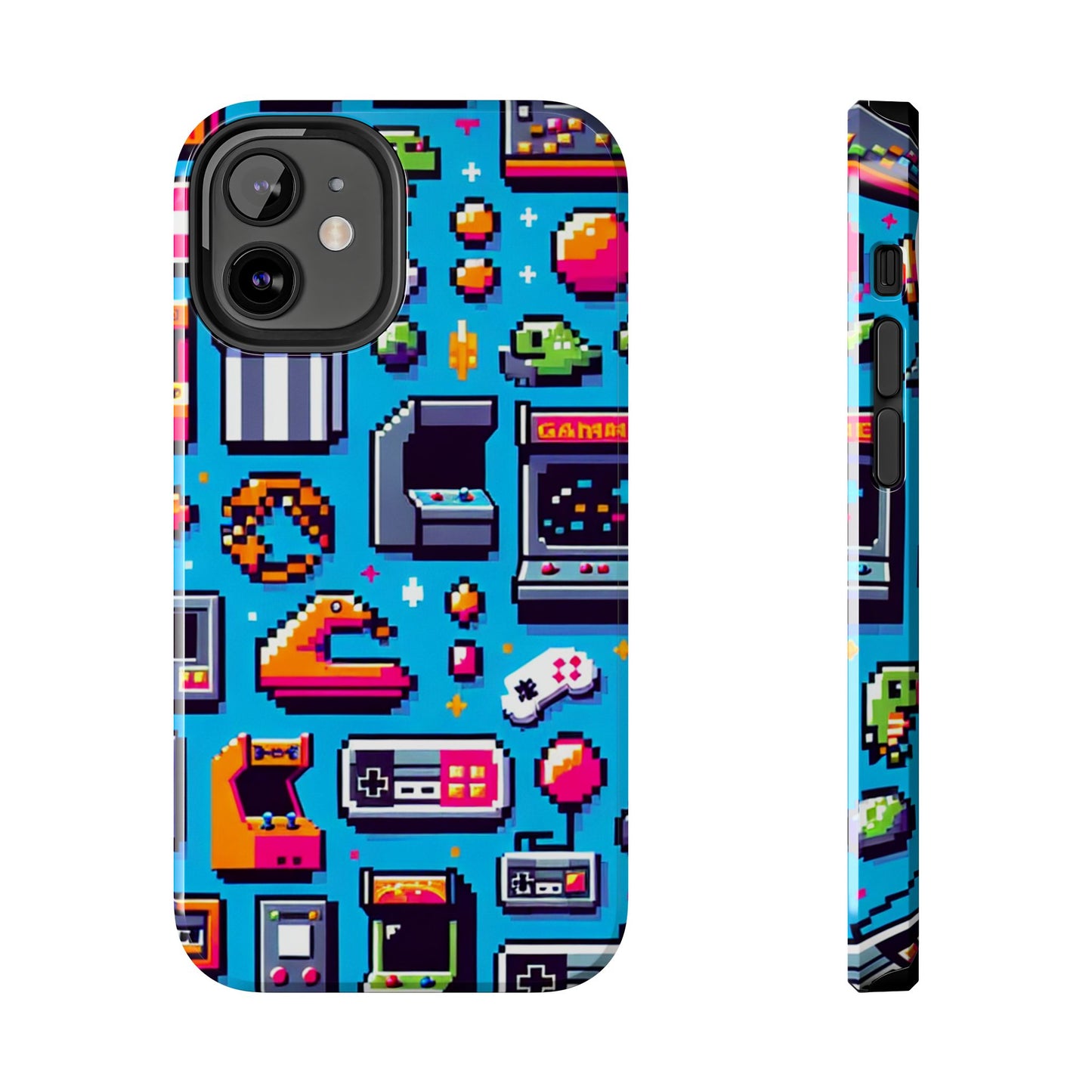 Retro Gaming Tough Phone Case - Pixel Art Design for Gamers - for iPhone