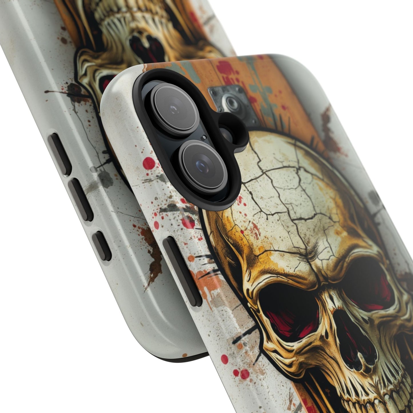Edgy Skull Tough Phone Case - Durable Protection for Skateboard Enthusiasts
