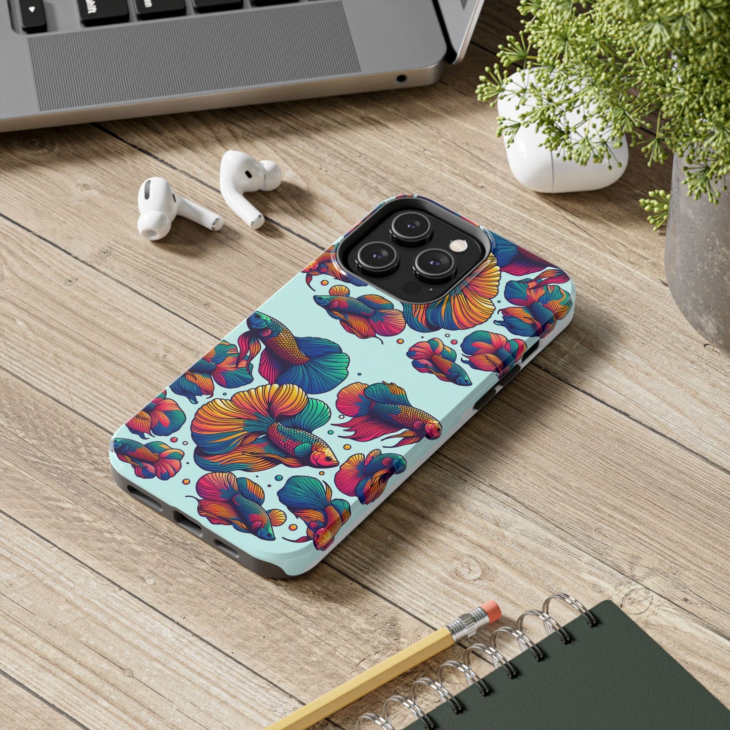 Colorful Fish Pattern Tough Phone Case - Aquatic Lovers - for iPhone