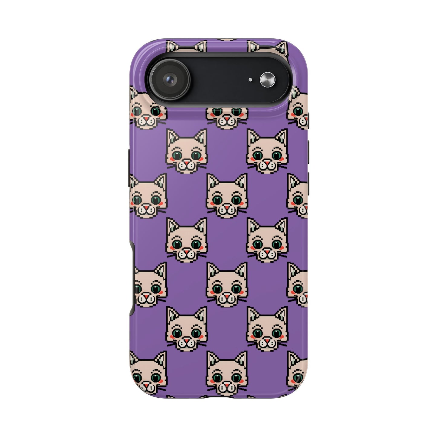Cute Pixel Cat Tough Phone Case – Fun and Durable Protection for Cat Lovers - for iPhone
