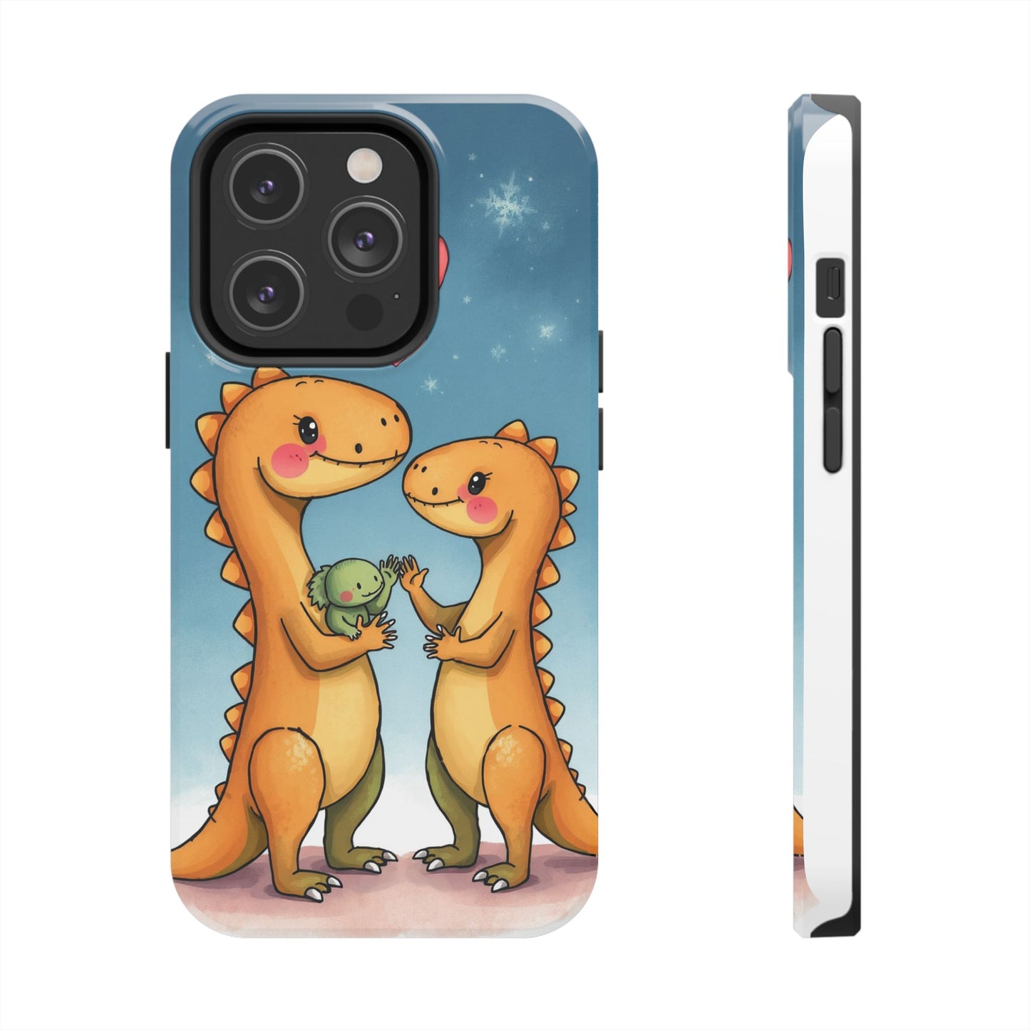 Dino Love Tough Phone Case - Cute & Durable Design for Kids & Parents