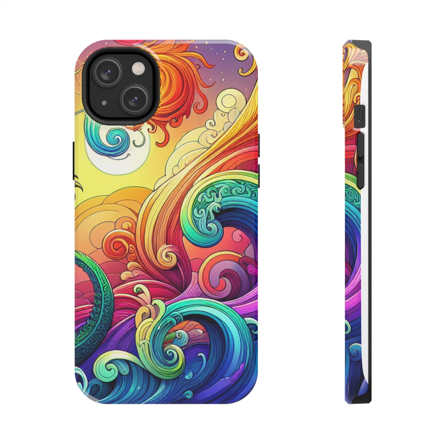 Fantasy Ocean Waves Tough Phone Case - Colorful Protective Cover - for iPhone