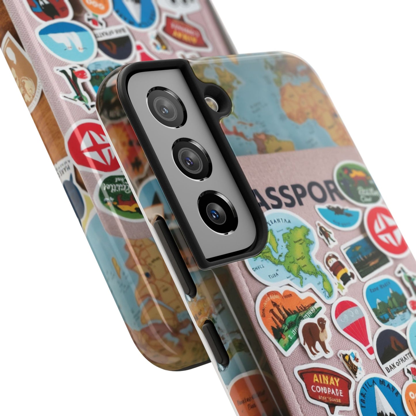 Adventure Stickers Phone Case - Tough Protection for Travel Lovers