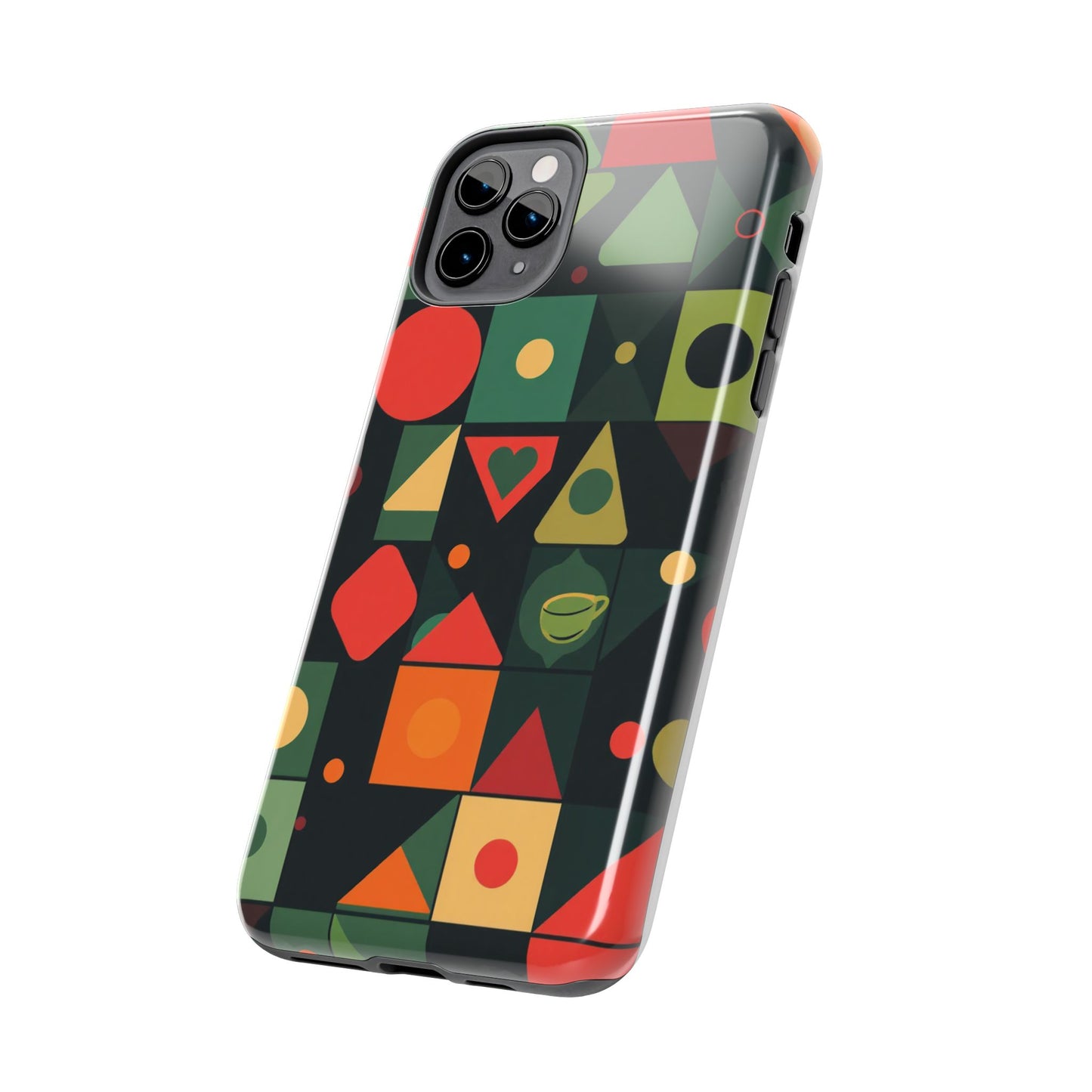 Vibrant Geometric Tough Phone Cases – Stylish Protection for Trendsetters - for iPhone