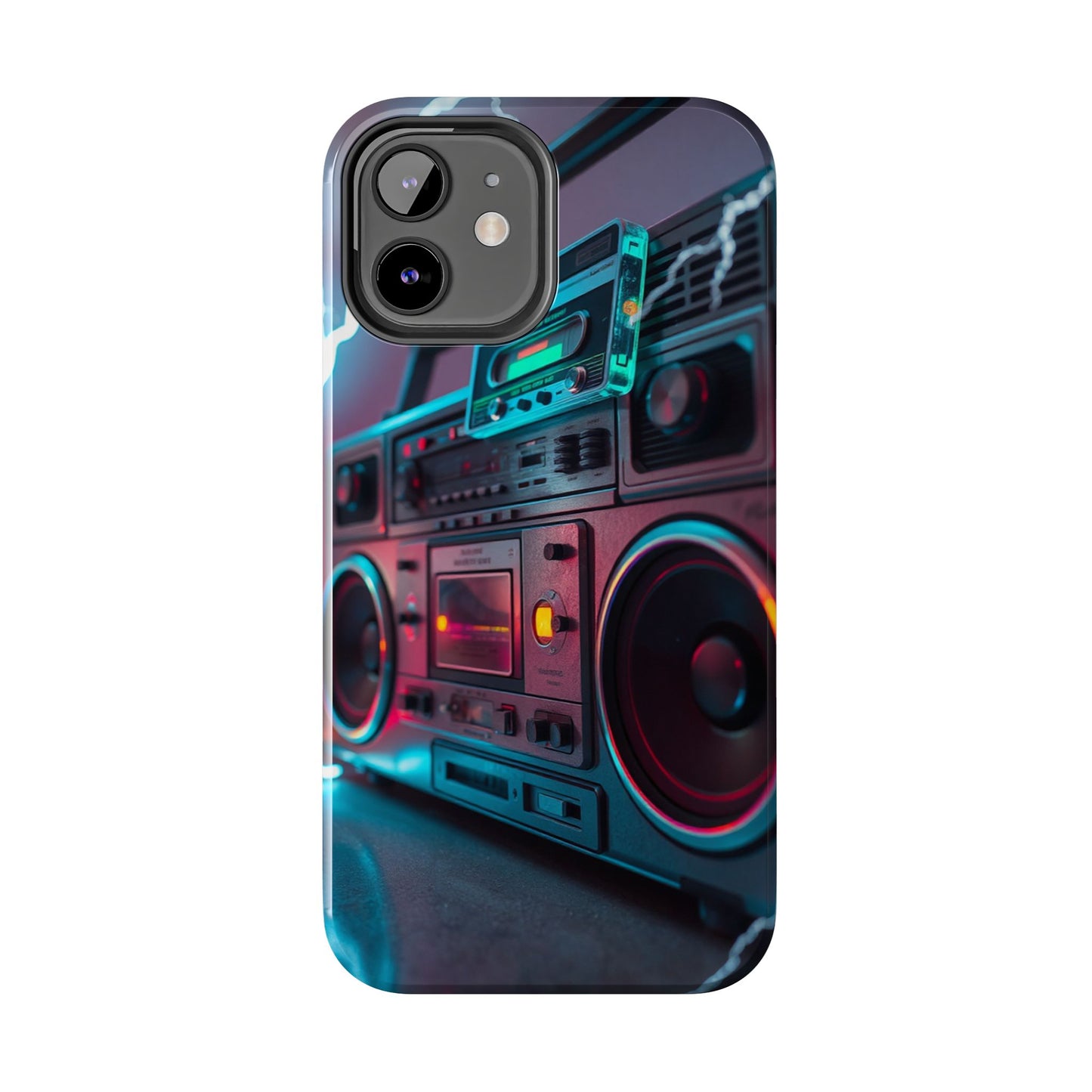 Retro Boombox Tough Phone Case – Vibrant Protection for Music Lovers