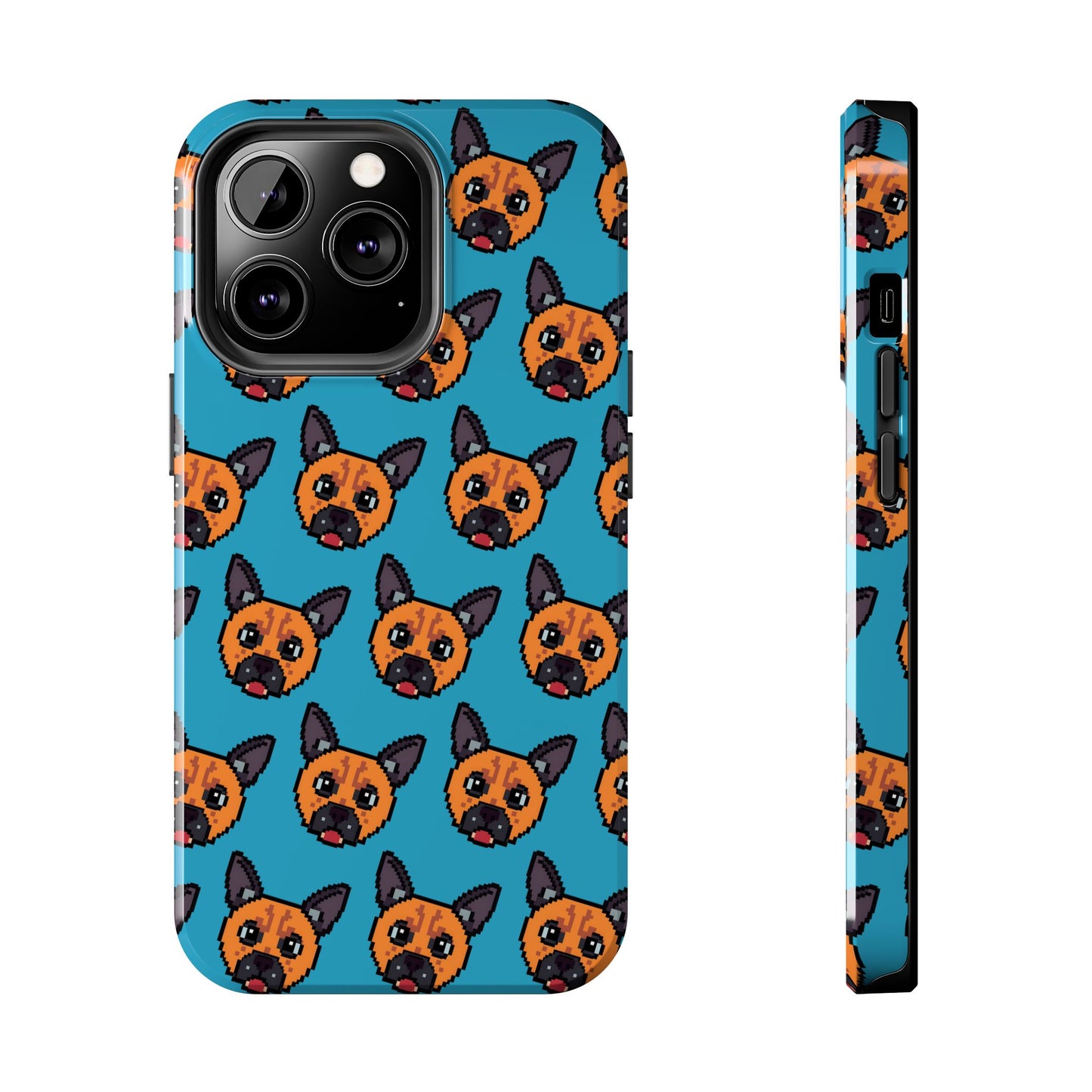 Cute Orange Dog Pixel Art Pattern Tough Phone Case - Fun & Durable Protection - for iPhone