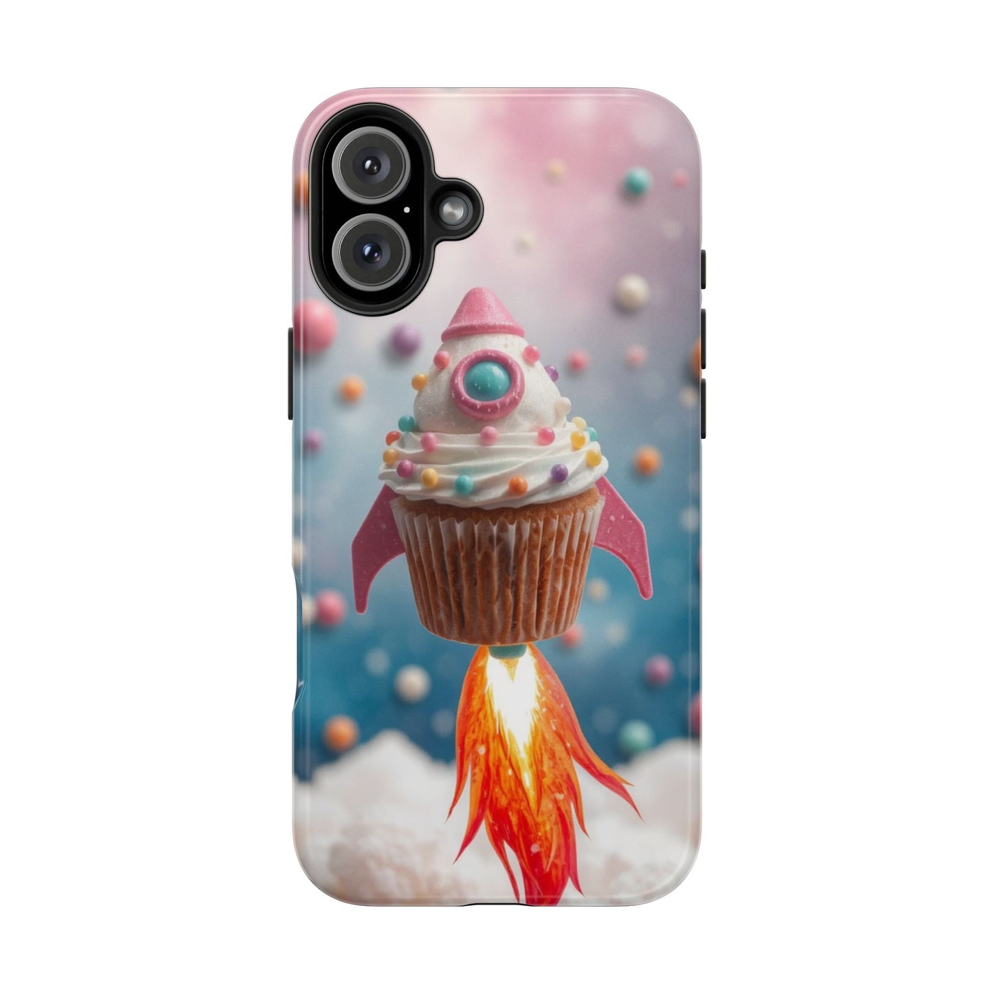 Whimsical Rocket Cupcake Phone Case - Fun Protective Case for Kids and Teens