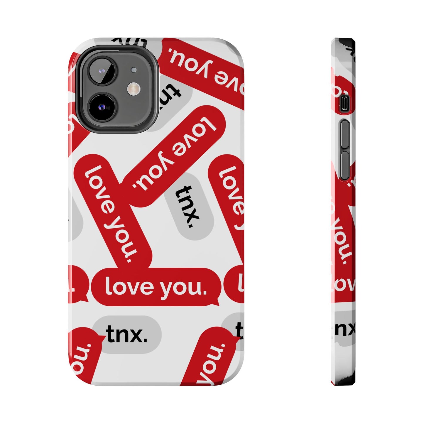 Love You&Tnx Tough Phone Case - Stylish and Protective for iPhone