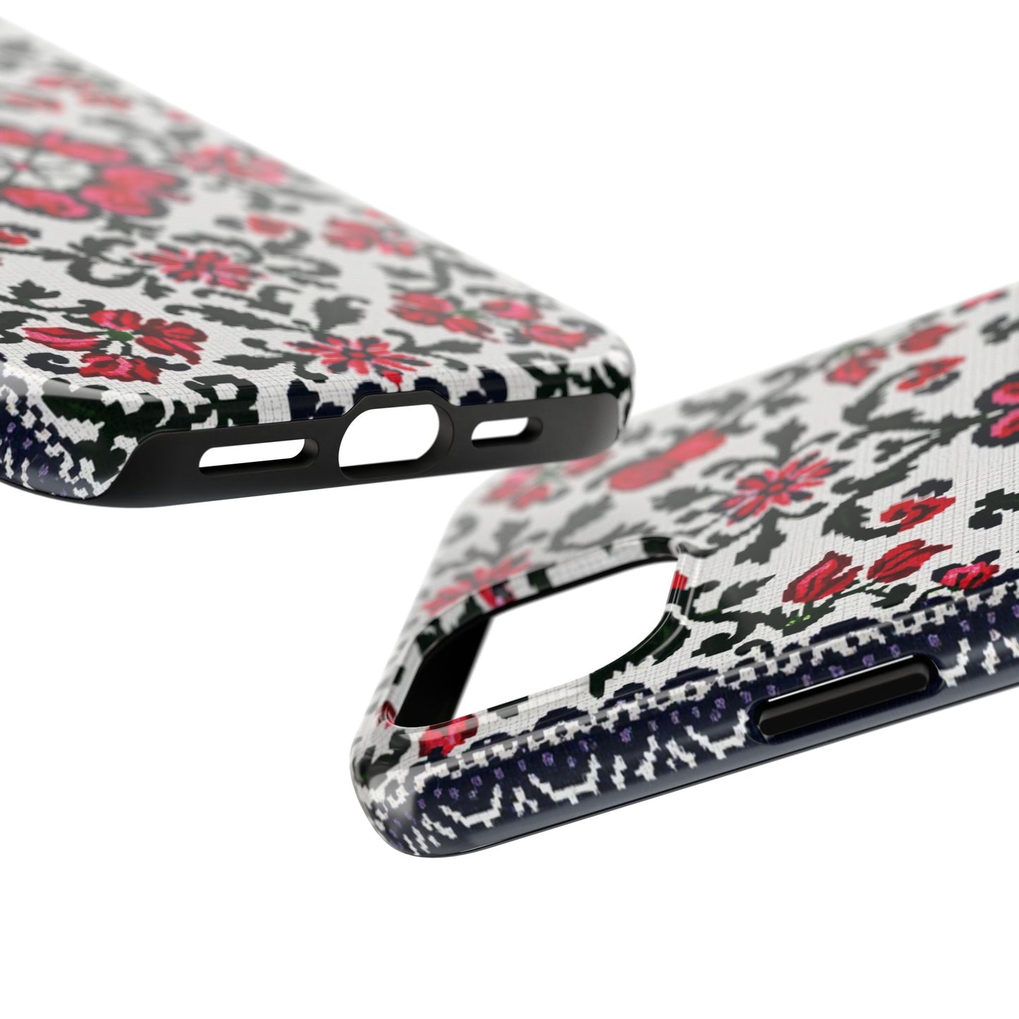 Traditional Knit Floral Design | Tough Phone Case - Durable Protection for iPhone
