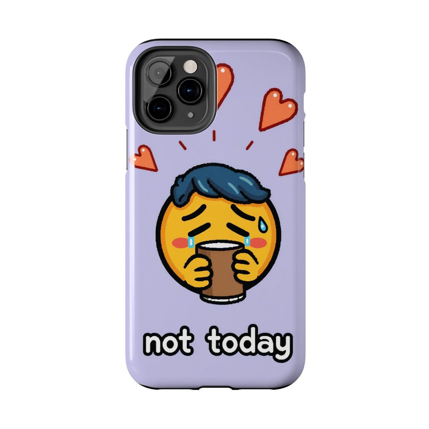Cute Tough Phone Case - 'Not Today' Emoji Design
