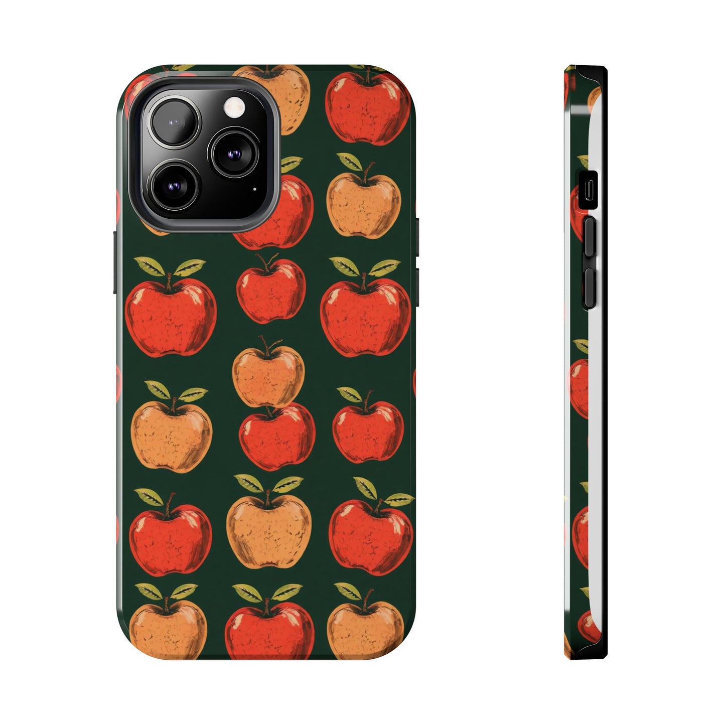 Apple Retro Pattern Tough Phone Case - Durable, Stylish, and Protective for Everyday Use - for iPhone