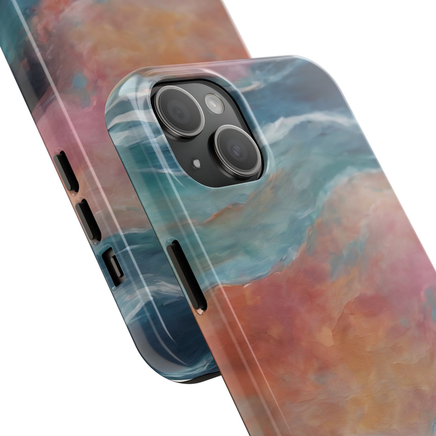 Artistic Painted Sea Tough Phone Case - Abstract Waves Design - for iPhone