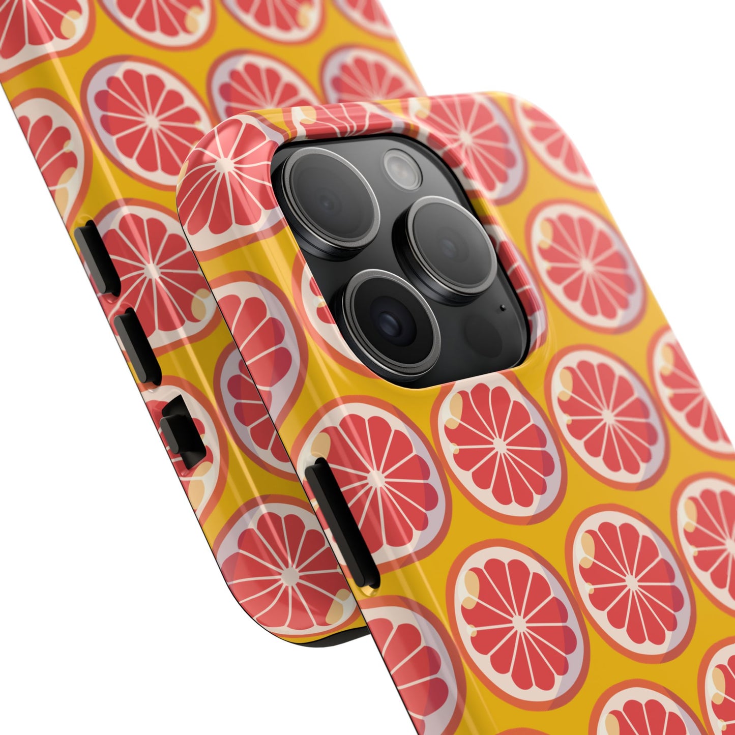 Citrus Pattern Tough Phone Case - Bright Grapefruit Design - for iPhone