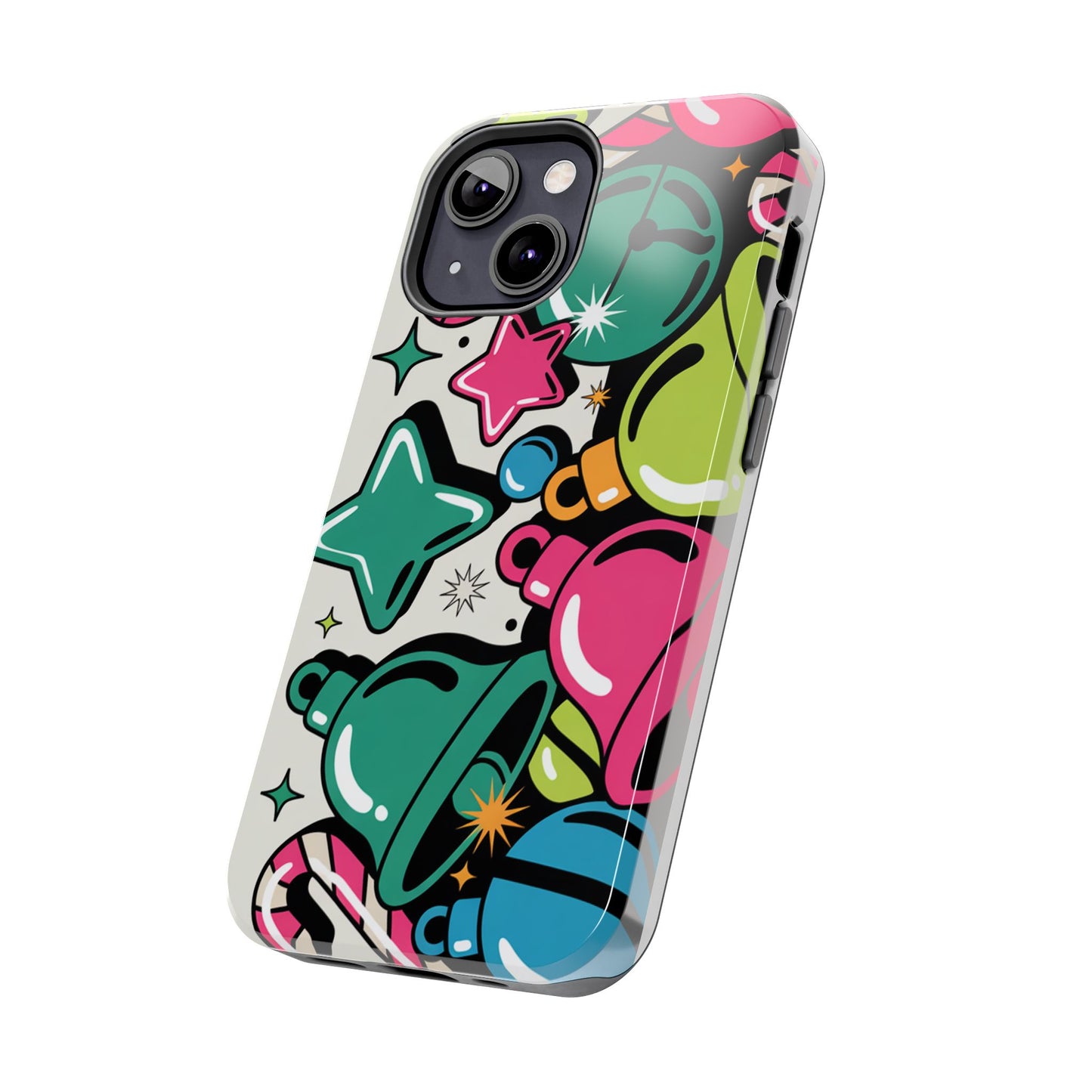 Retro 90's Colorful Bell Pattern Tough Phone Case for iPhones