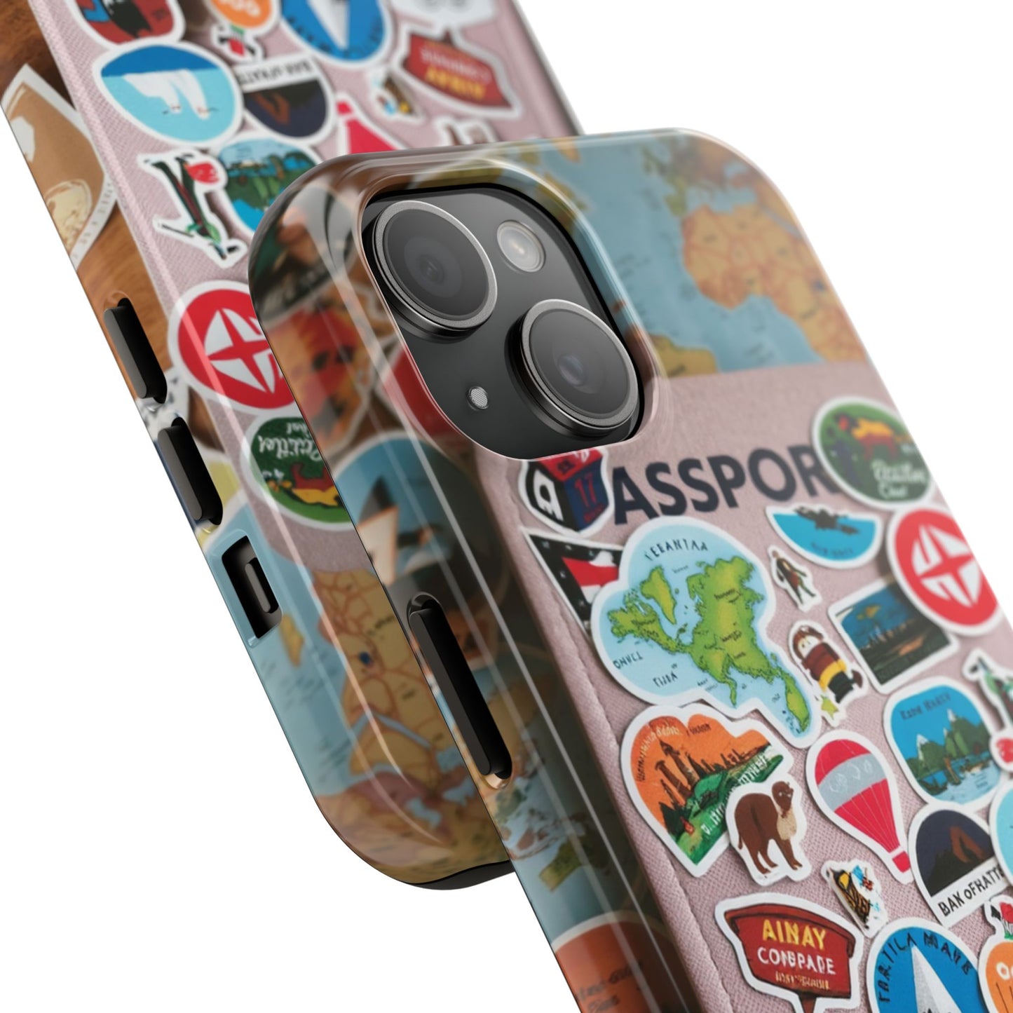 Adventure Stickers Phone Case - Tough Protection for Travel Lovers