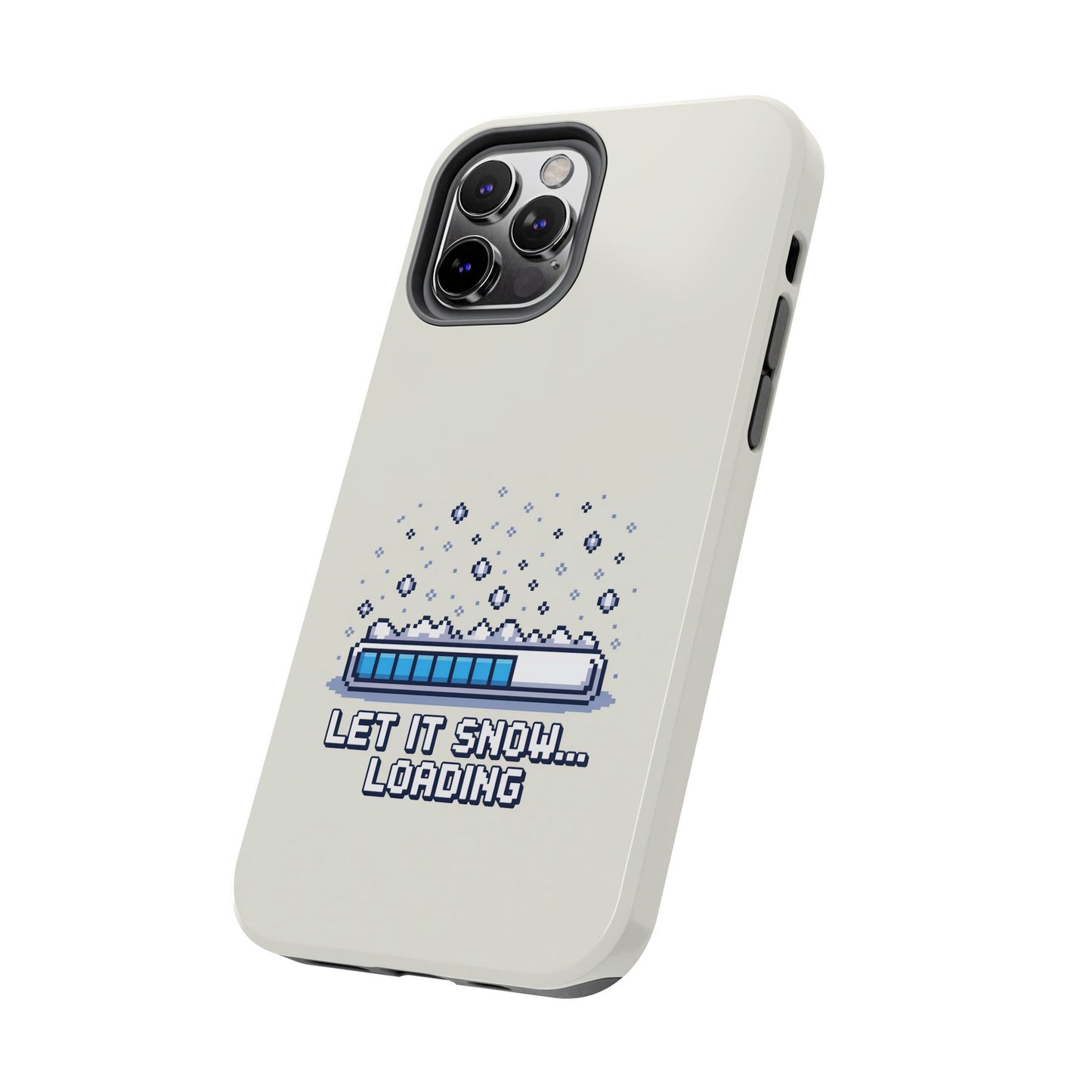 Snowy Vibe Tough Phone Case - Let It Snow Loading Design Pixel Art
