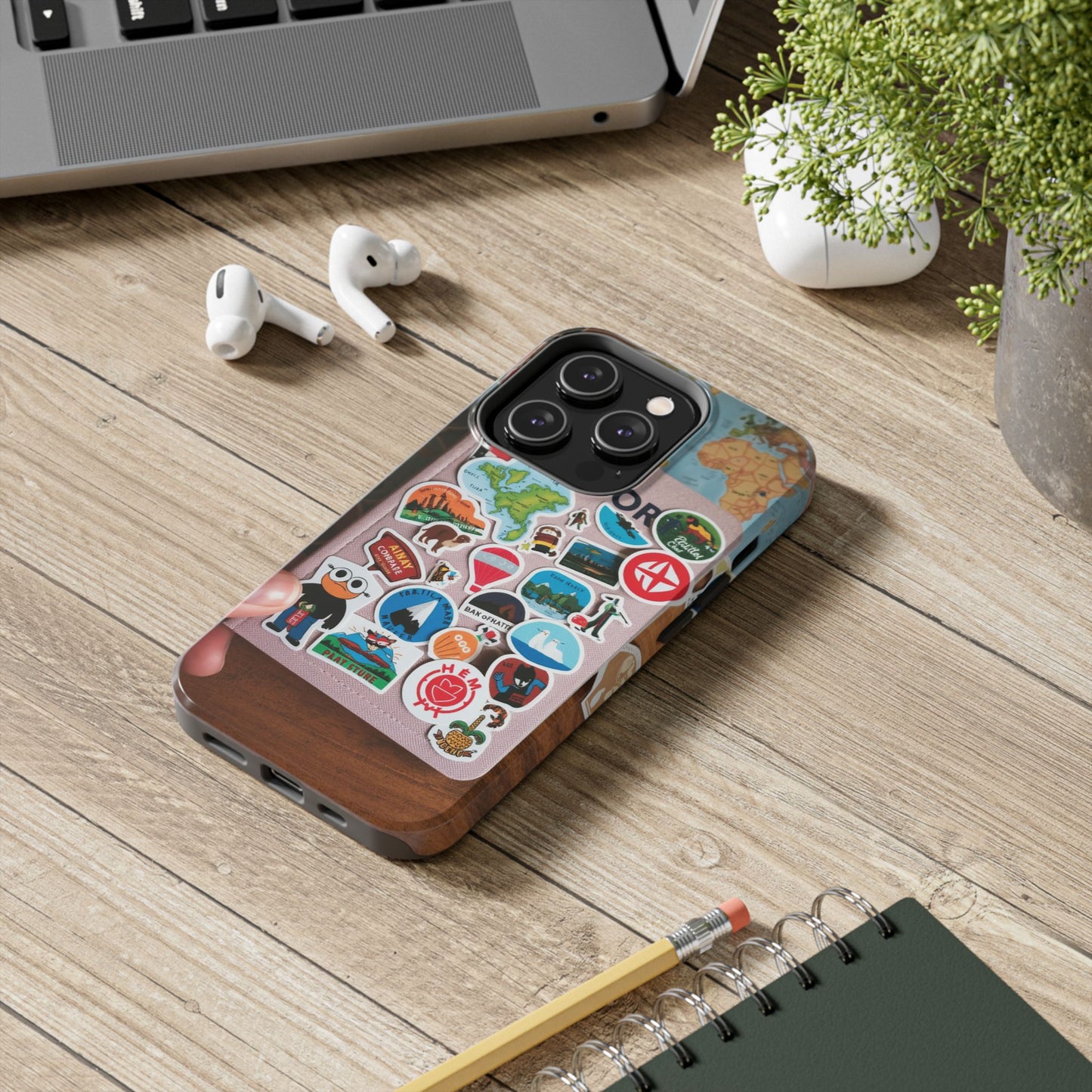 Adventure Stickers Phone Case - Tough Protection for Travel Lovers