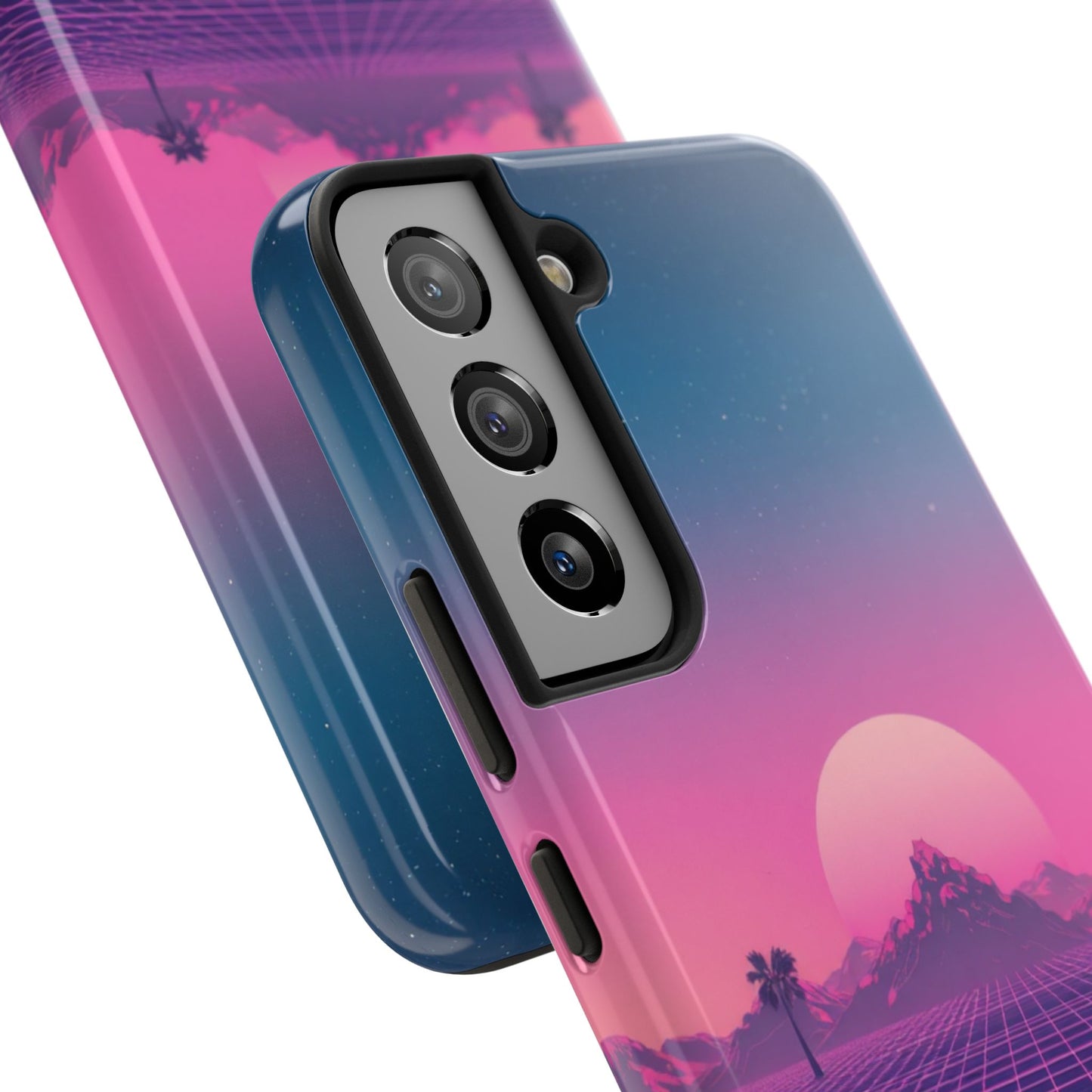 Retro Aesthetic Tough Phone Case - Vibrant Sunset Design